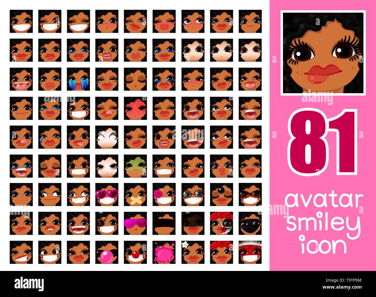 vector SET-81 social media avatars for girl Stock Vector Image & Art ...