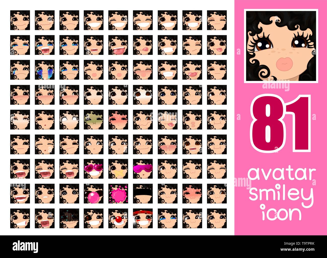 vector SET-81 social media avatars for girl Stock Vector Image & Art ...