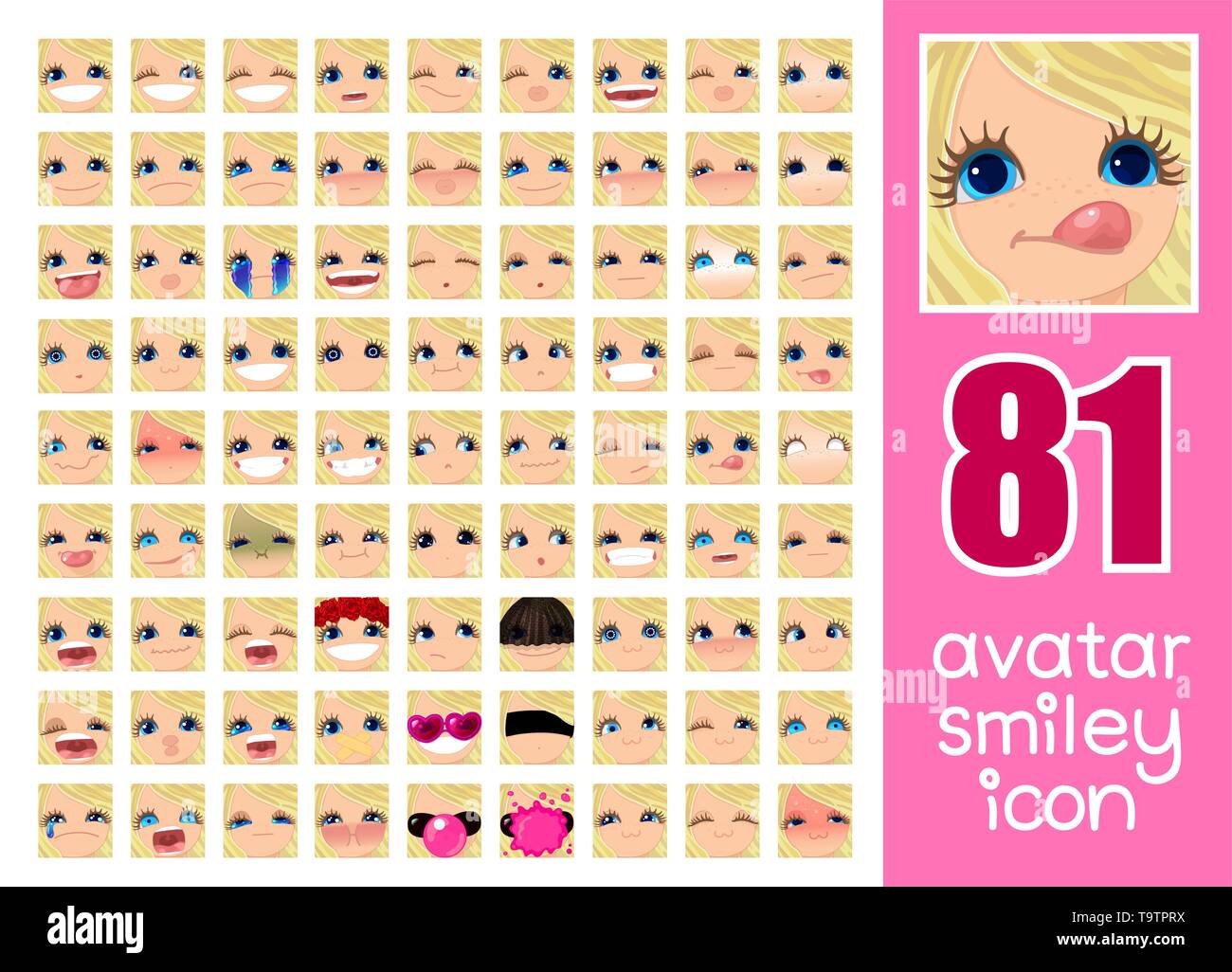 vector SET-81 social media avatars for girl Stock Vector Image & Art ...