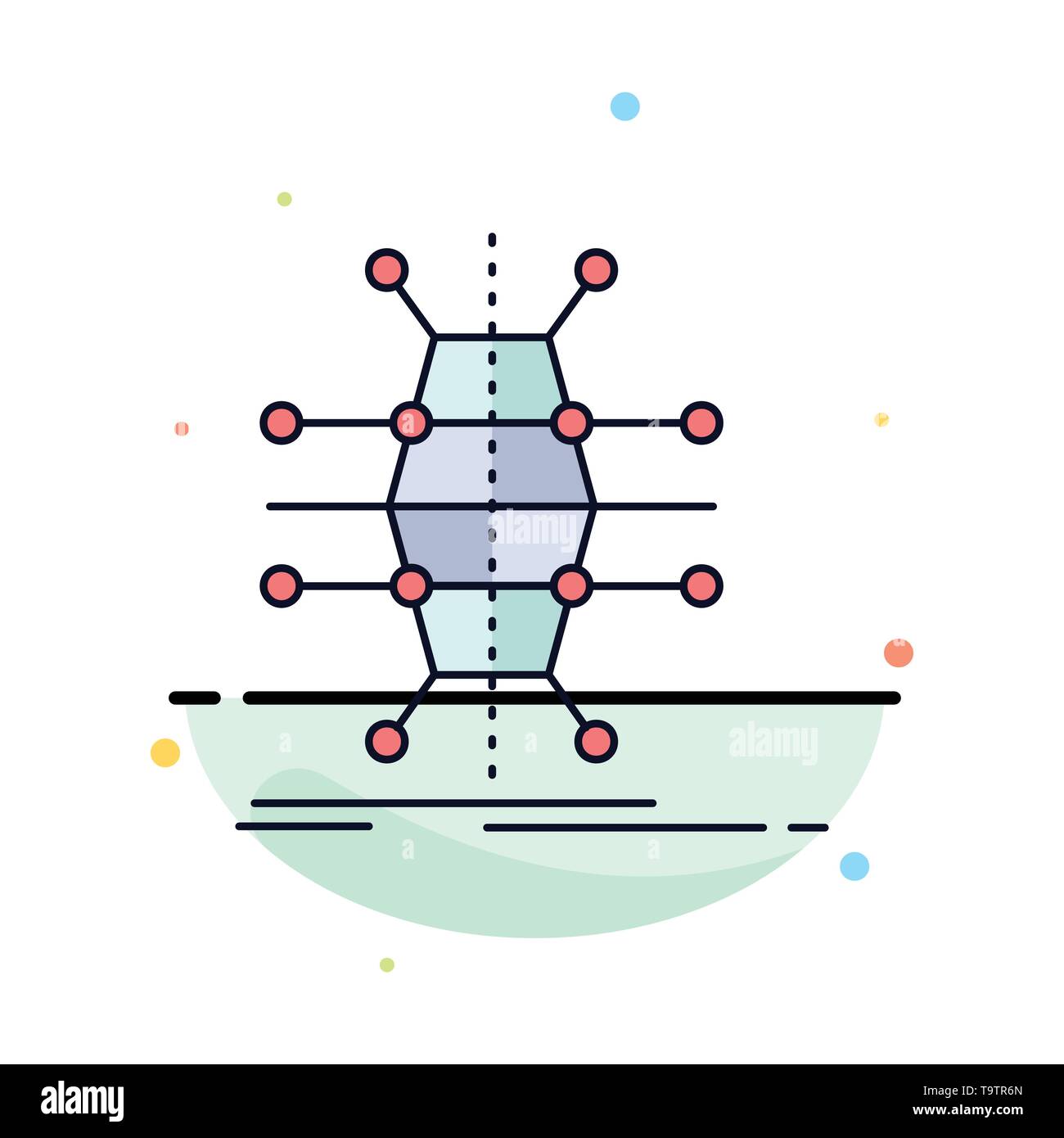 Distribution, grid, infrastructure, network, smart Flat Color Icon