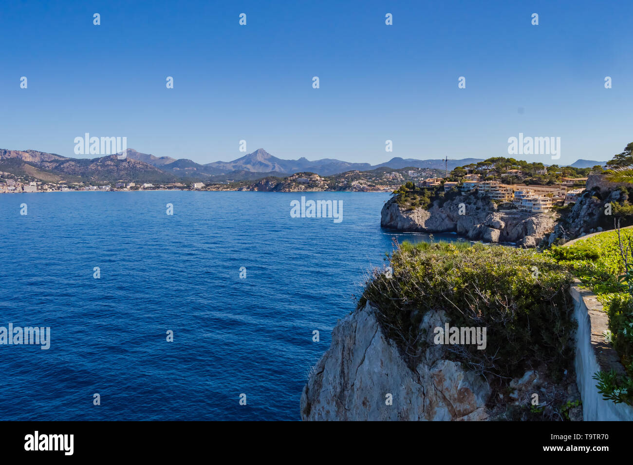 View of the marine reserve of the Malfrats Islands in the northwest of the island of Palma de Mallorca Stock Photo