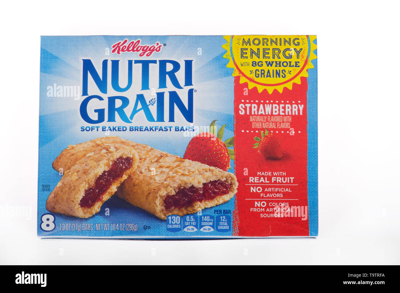 Kellogg’s NutriGrain strawberry breakfast bars box Stock Photo