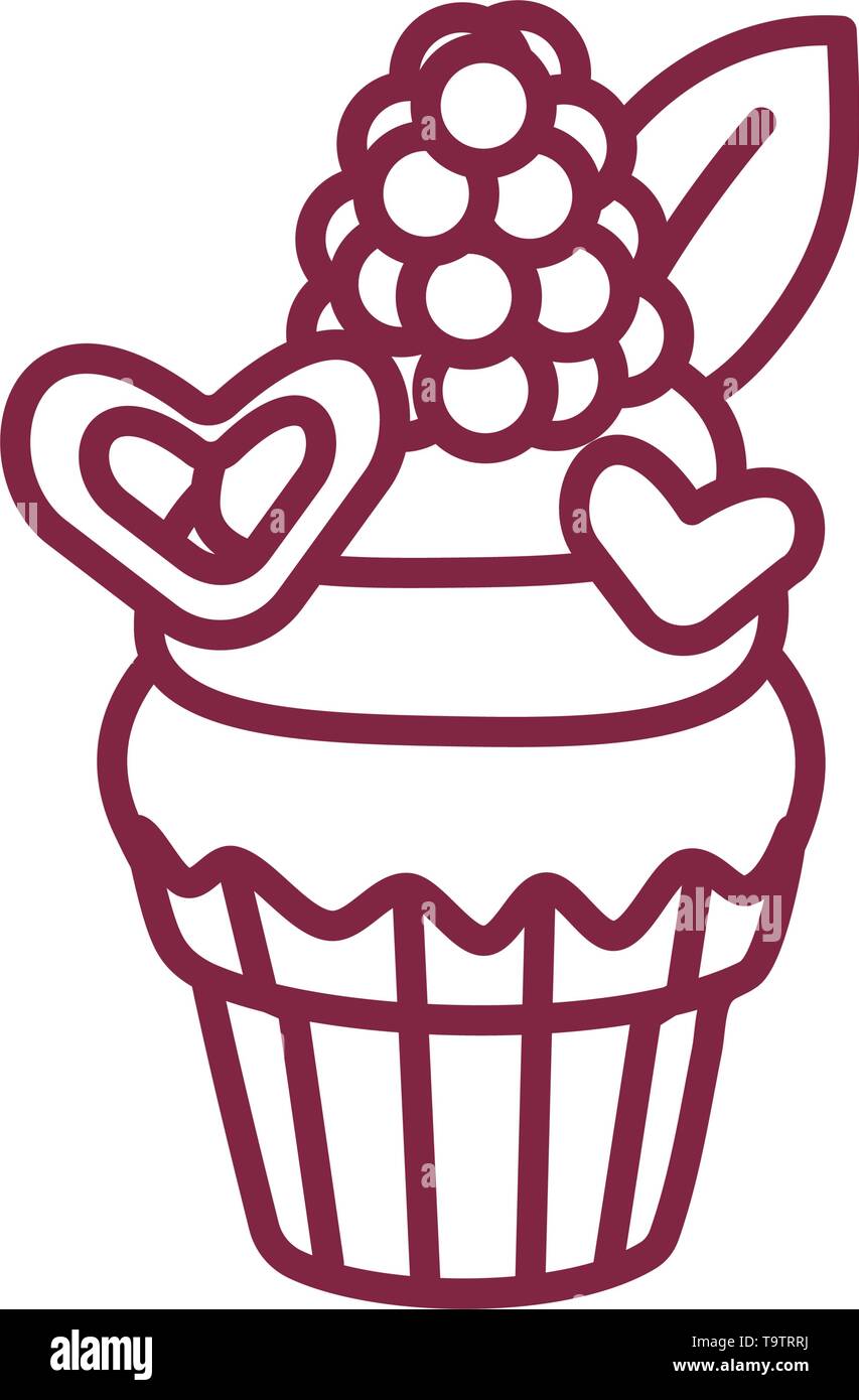 vector cute cupcake sweets coloring book page Stock Vector Image & Art ...