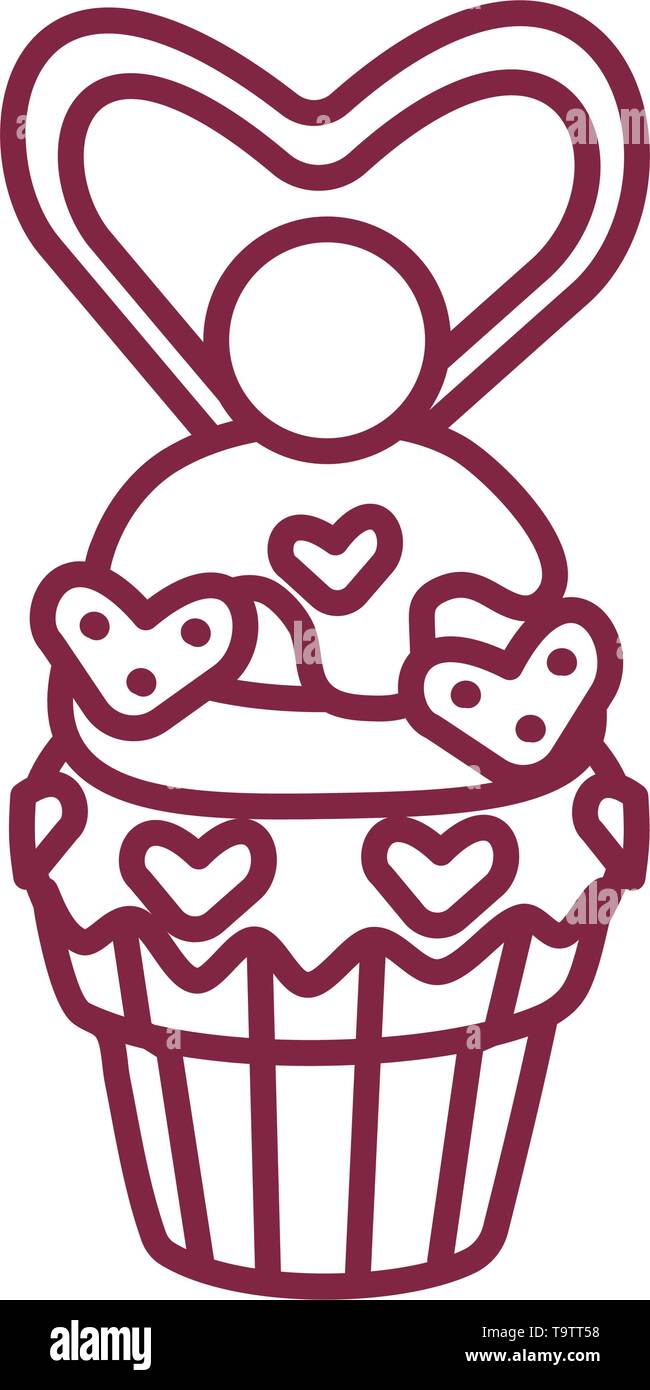 vector cute cupcake sweets coloring book page Stock Vector Image & Art ...