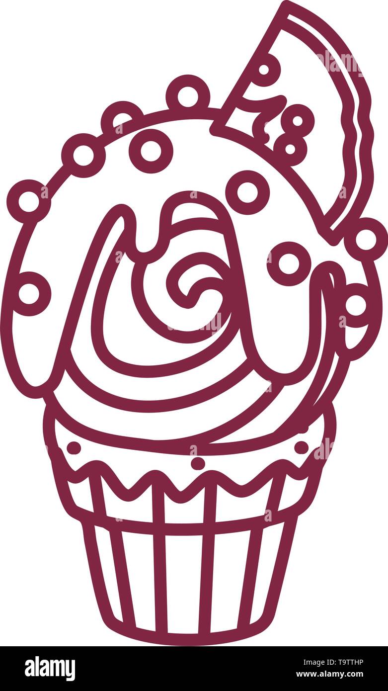 vector cute cupcake sweets coloring book page Stock Vector Image & Art ...