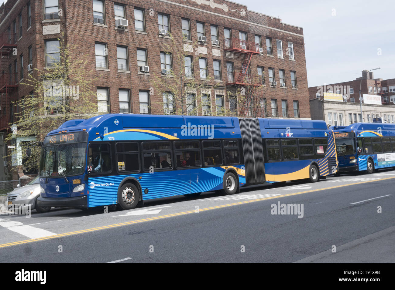 One of the new electric buses on the streets of New York City. Church ...