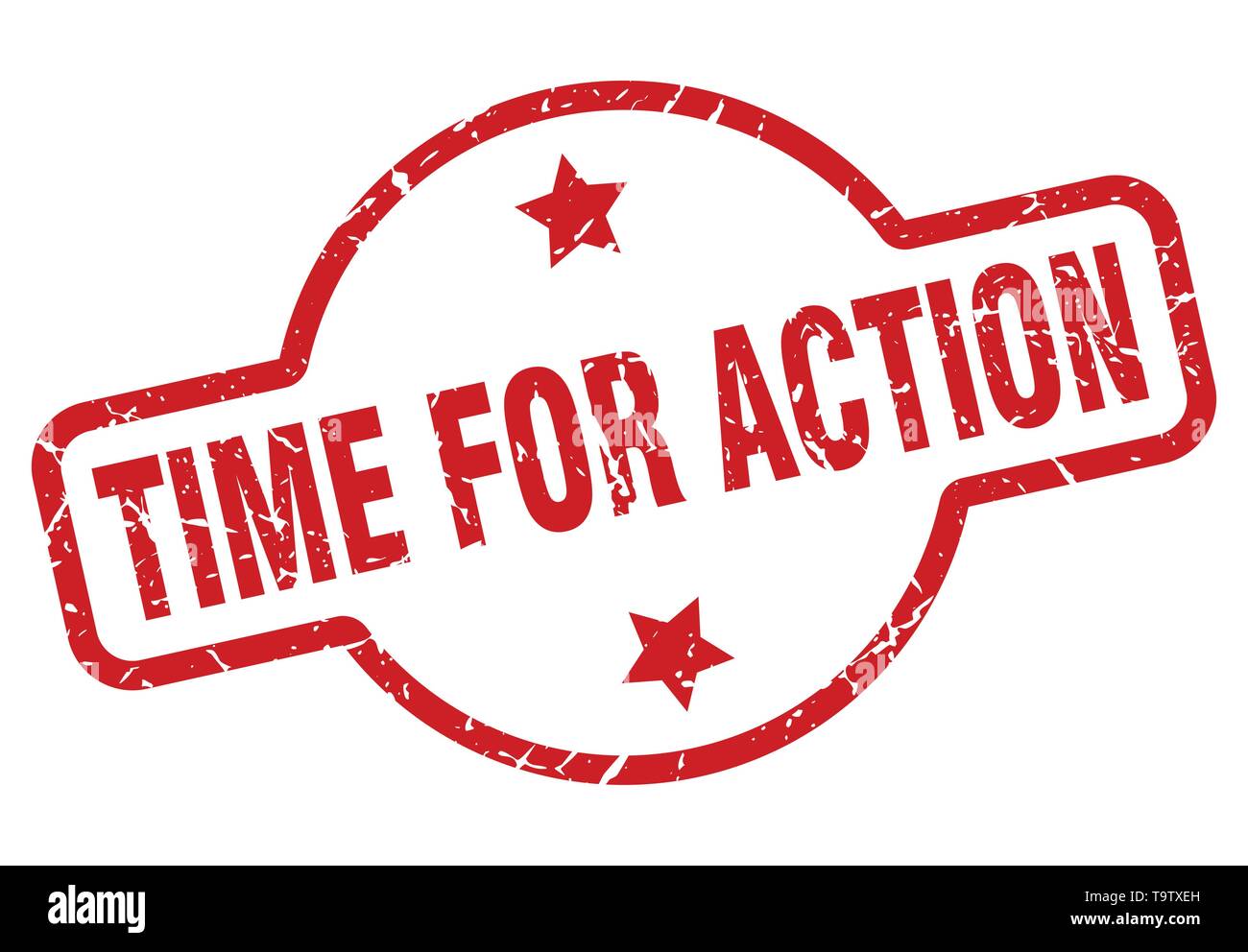 Time for action stamp isolated on white stock vector image art alamy