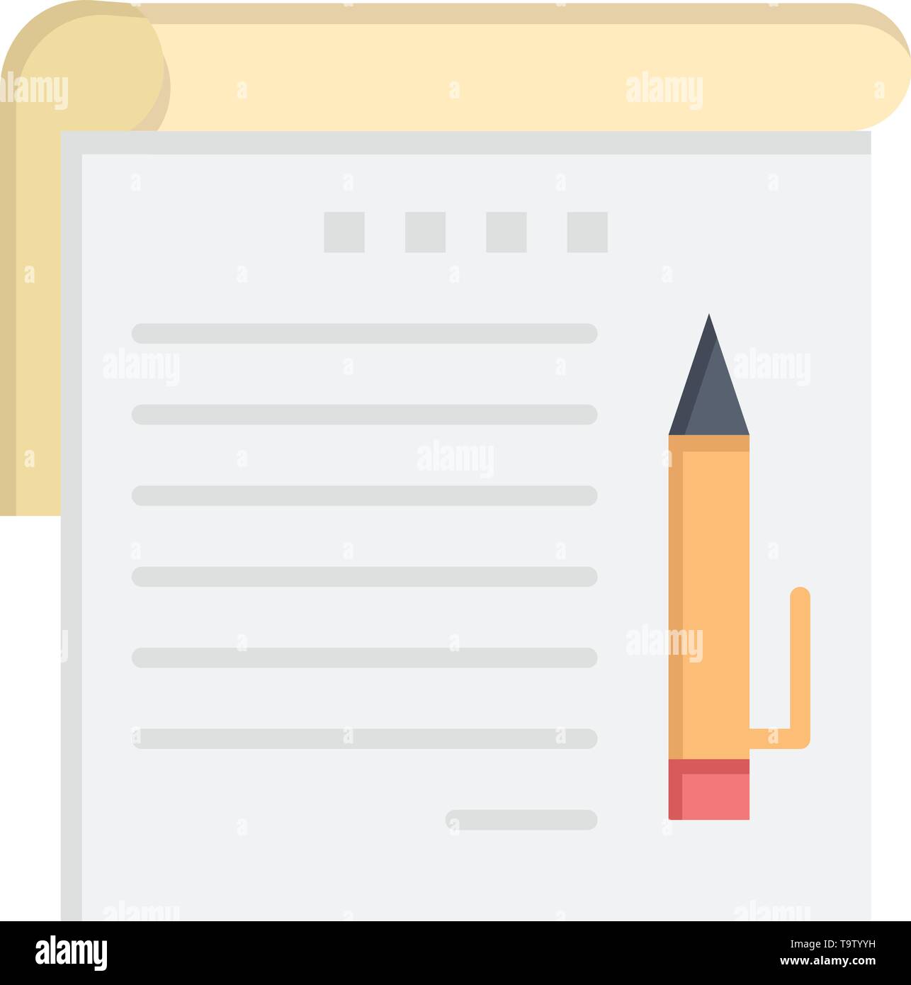 Student Notes Note Education Flat Color Icon Vector Icon