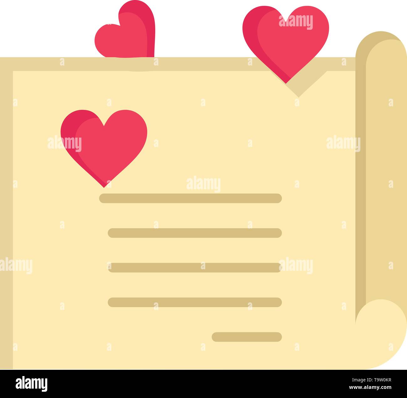 Love Letter, Wedding Card, Couple Proposal, Love Flat Color Icon Intended For Template For Love Letter