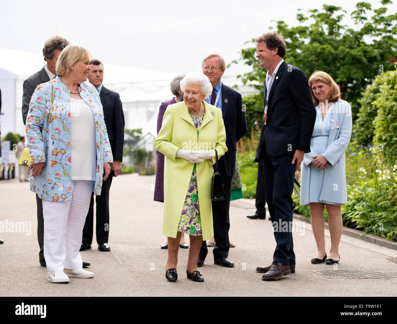 Queen Elizabeth II during her visit to the RHS Chelsea Flower Show at the Royal Hospital Chelsea, London. Stock Photo