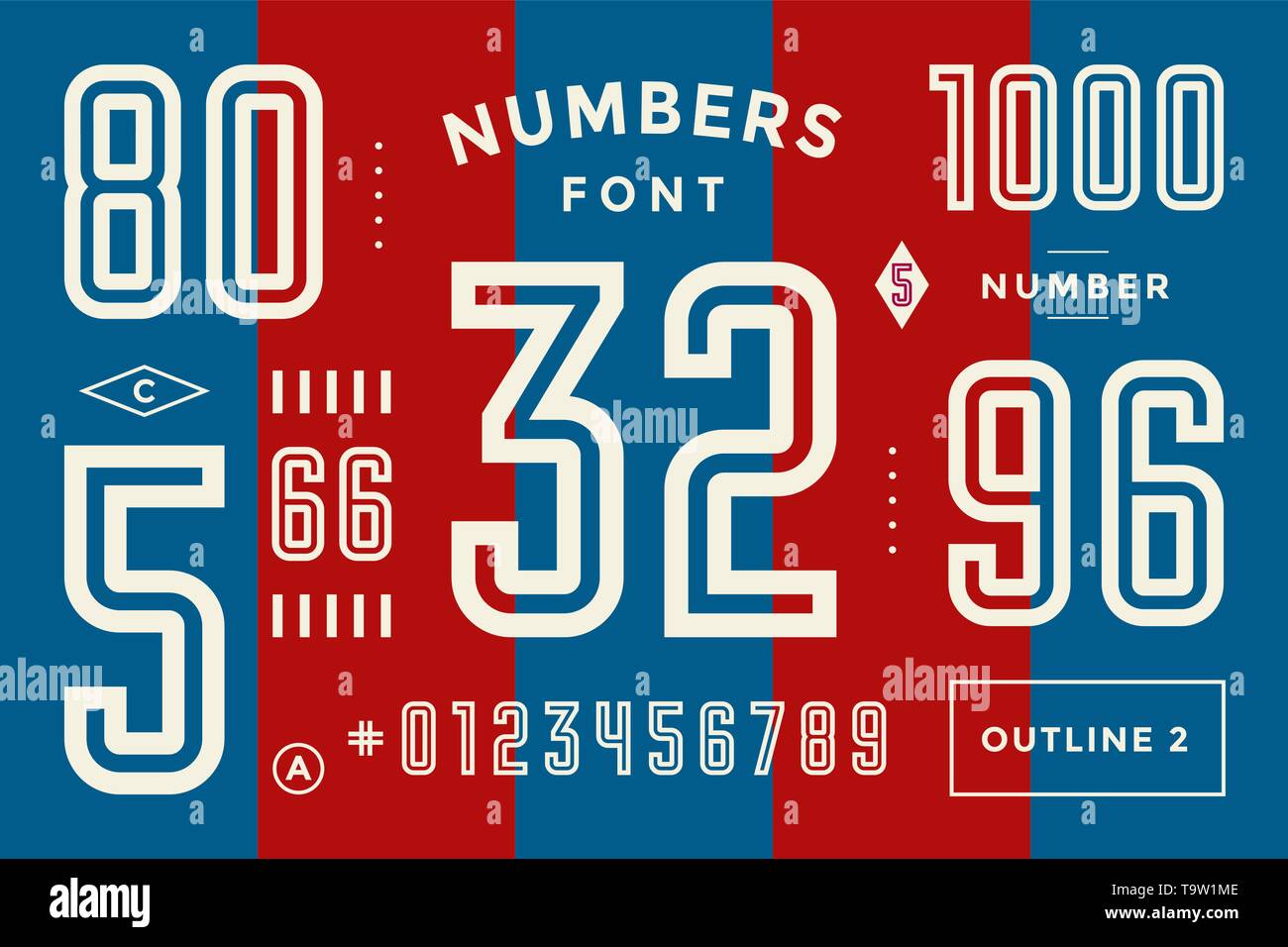 Numbers font. Sport font with numbers and numeric Stock Vector Image