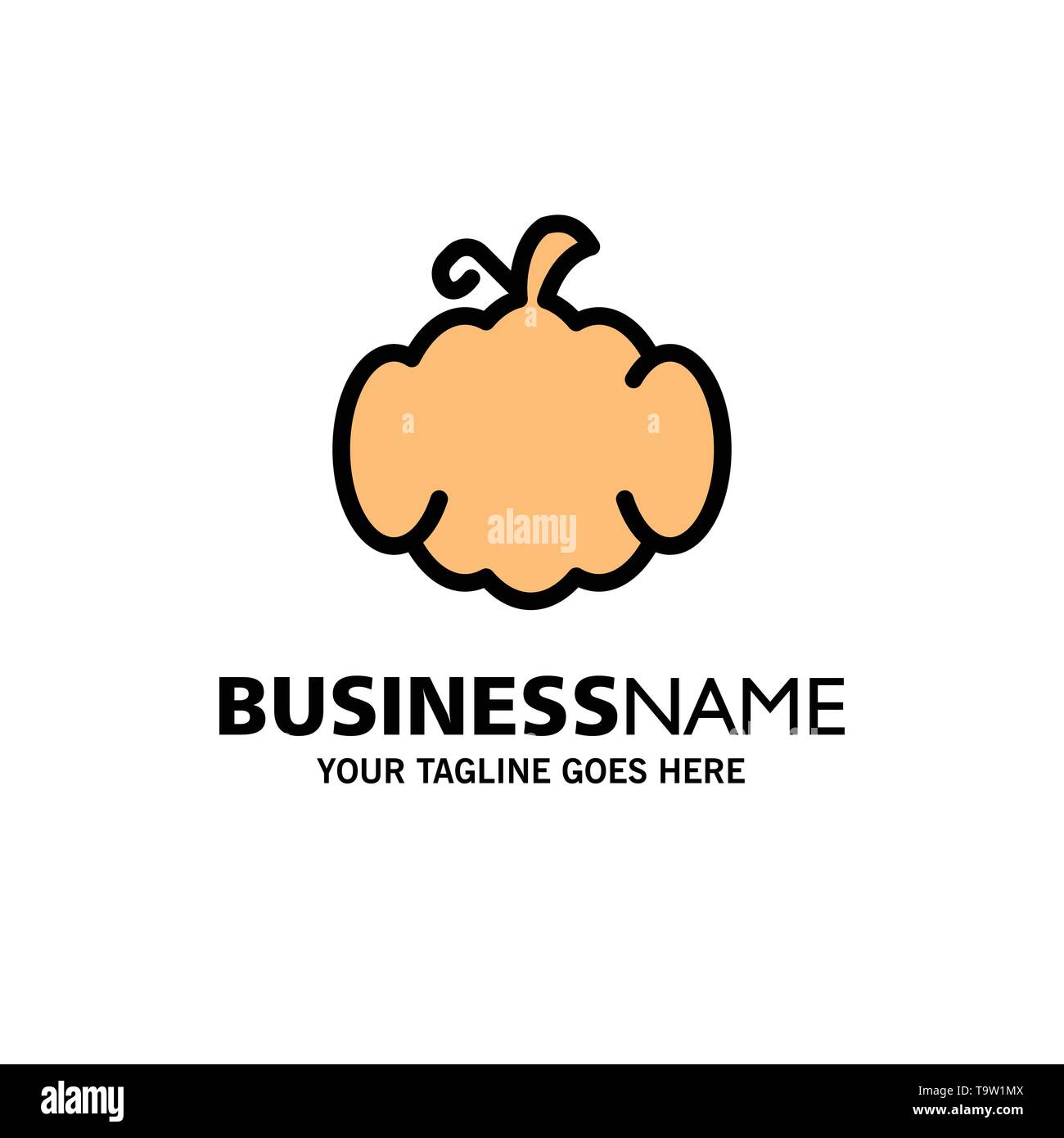 Cucurbit, Halloween, Pumpkin, Canada Business Logo Template. Flat Color Stock Vector