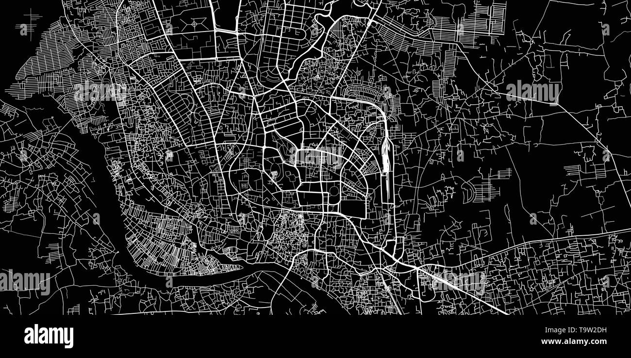 Urban vector city map of Dhaka, Bangladesh Stock Vector