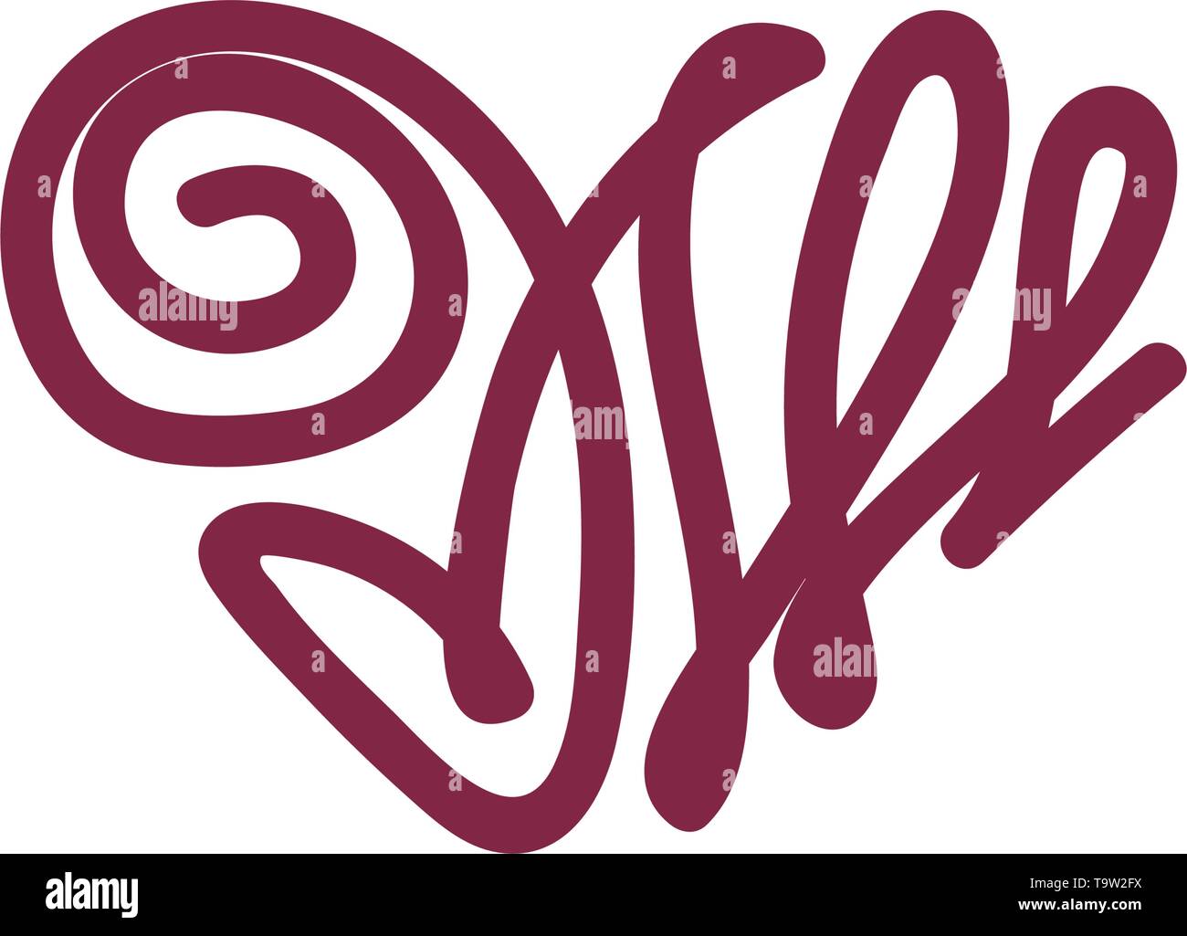 vector scribble line heart hand drawn art Stock Vector