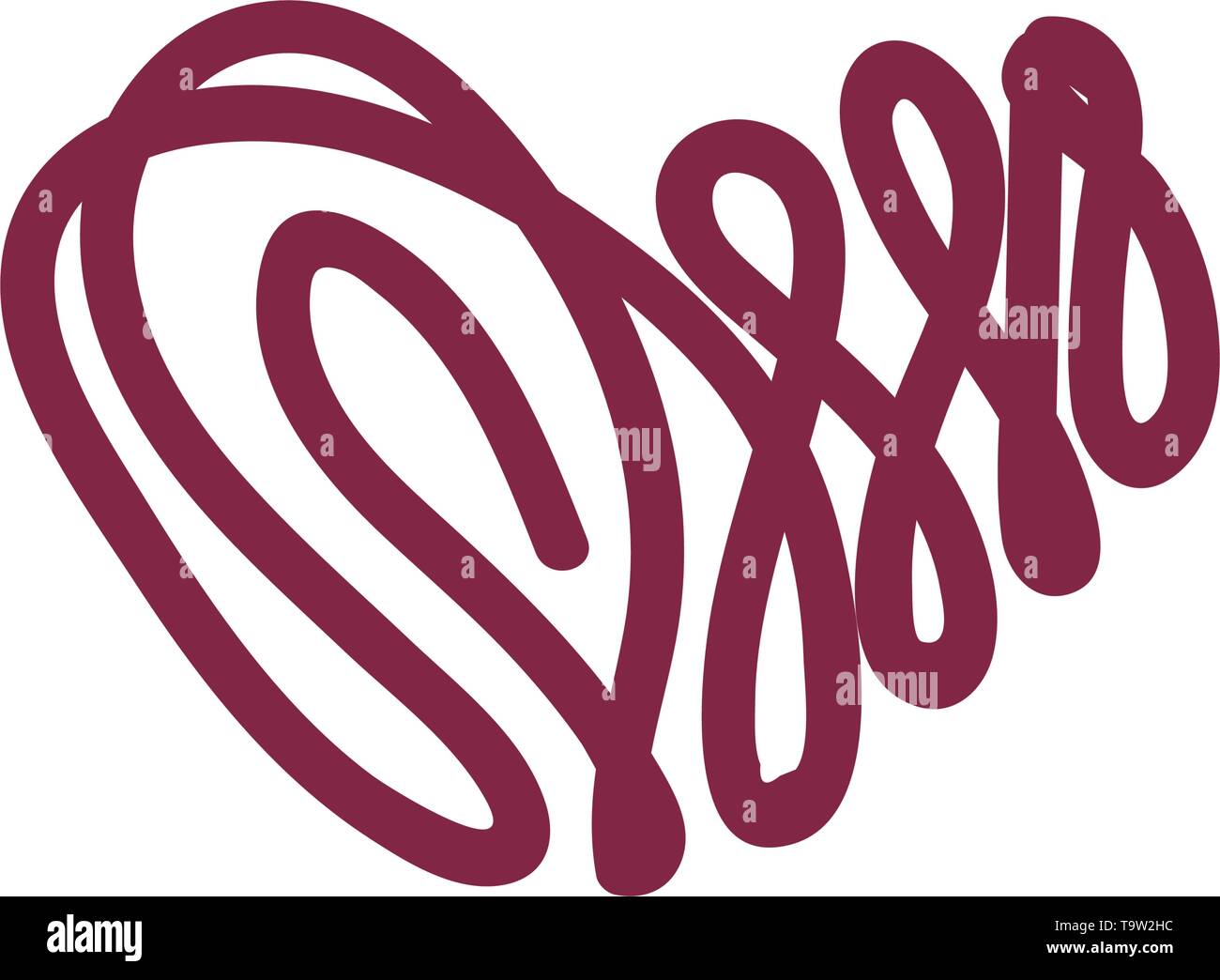 vector scribble line heart hand drawn art Stock Vector