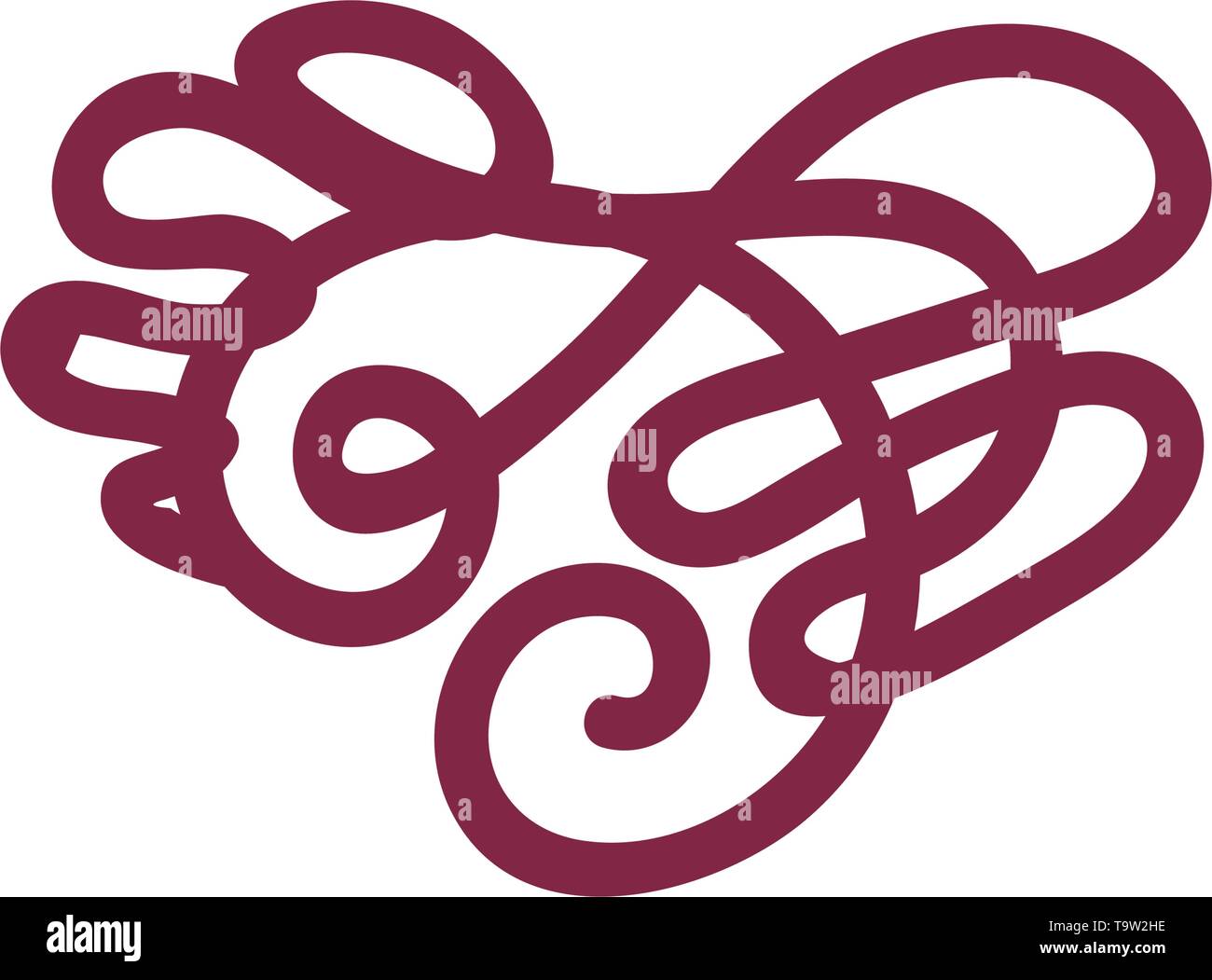 vector scribble line heart hand drawn art Stock Vector