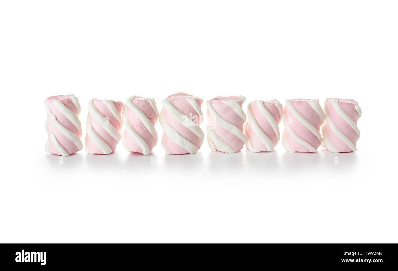 Tasty marshmallows on white background Stock Photo - Alamy