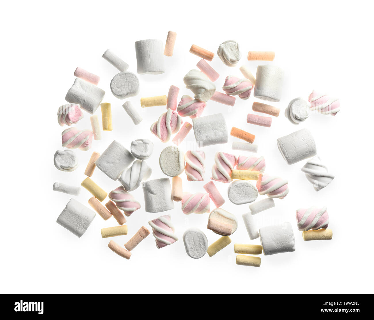 Tasty marshmallows on white background Stock Photo - Alamy