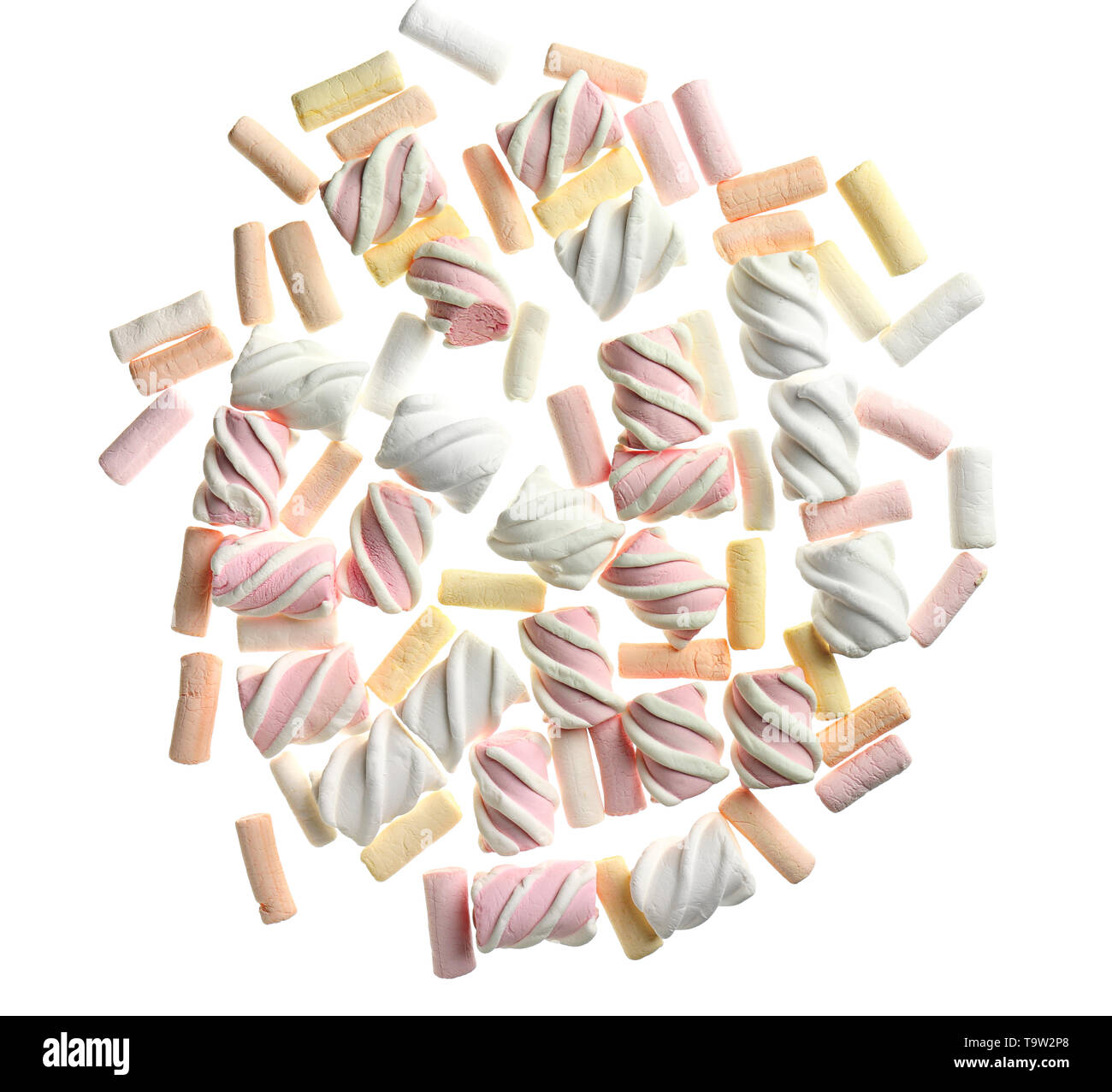 Tasty marshmallows on white background Stock Photo - Alamy