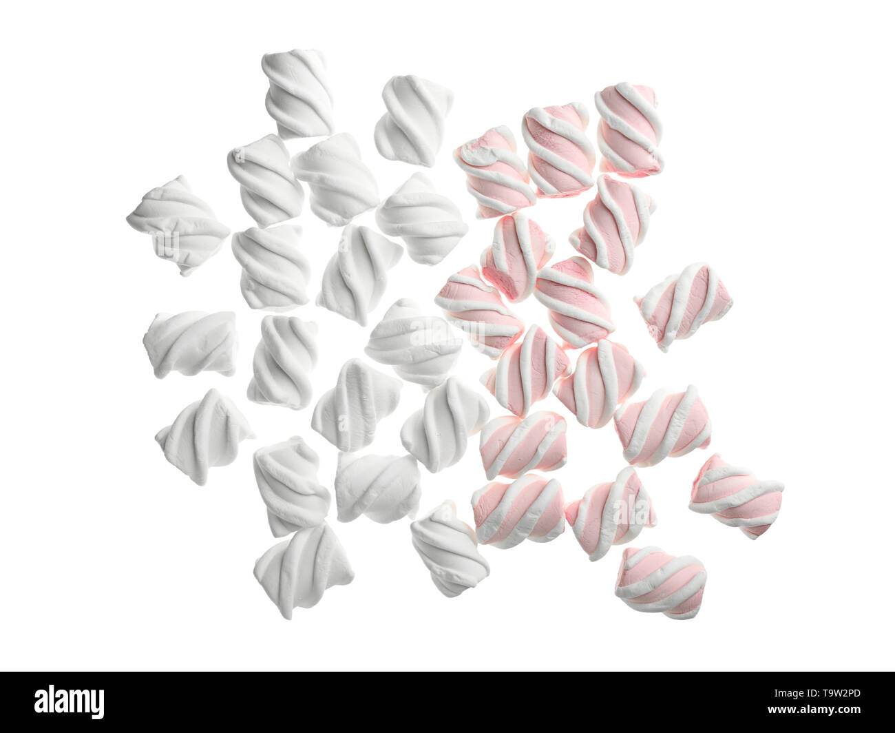Tasty marshmallows on white background Stock Photo - Alamy