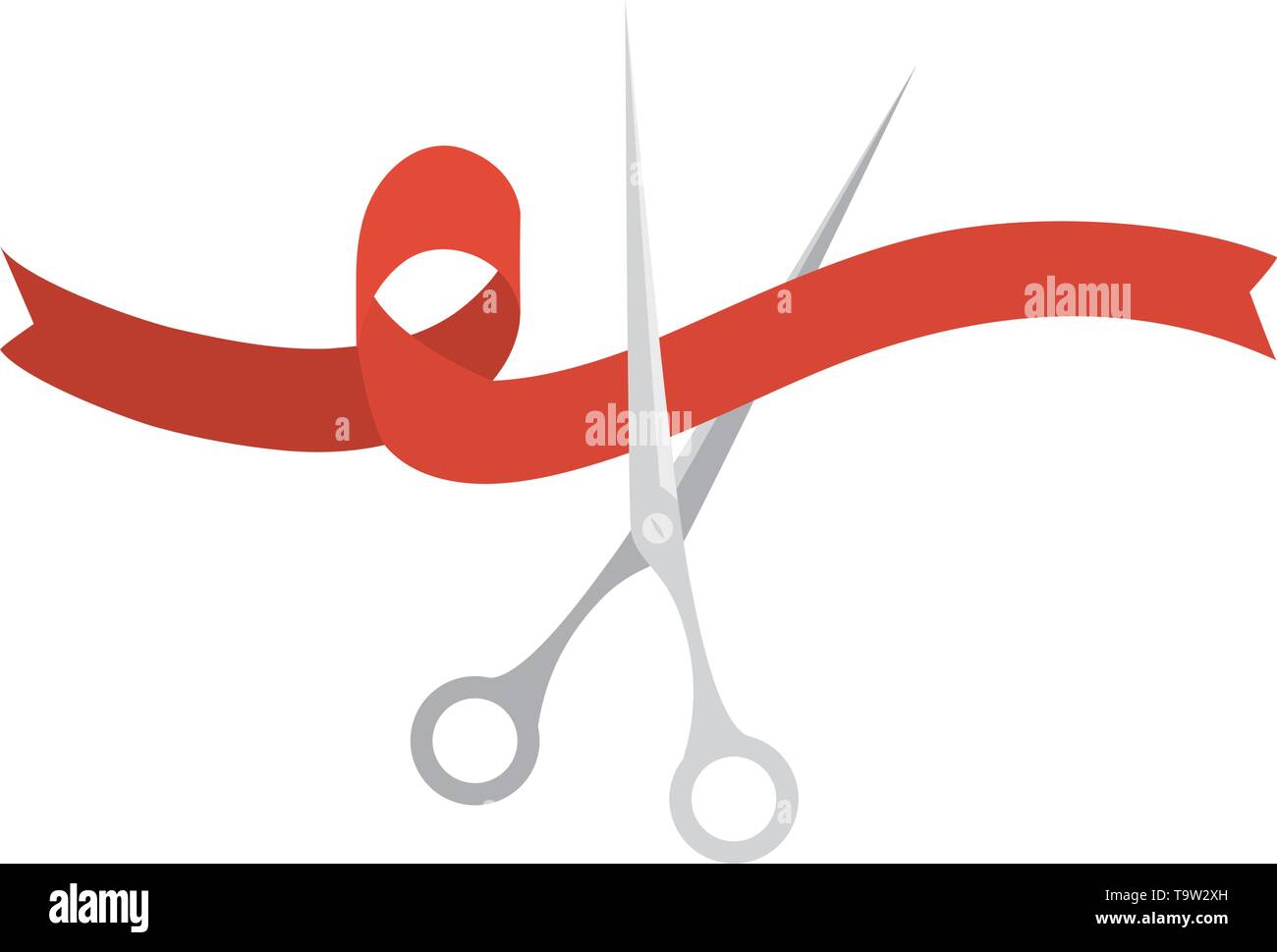 scissors with ribbon on white background Stock Vector Image & Art - Alamy