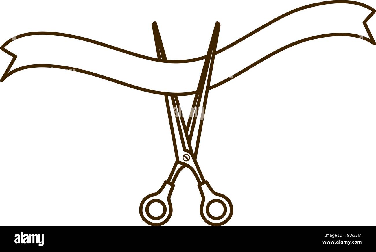 Vector Ribbon Scissors scissors with ribbon on white background Stock Vector Image & Art - Alamy