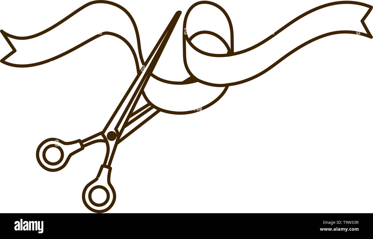 Vector Ribbon Scissors scissors with ribbon on white background Stock Vector Image & Art - Alamy