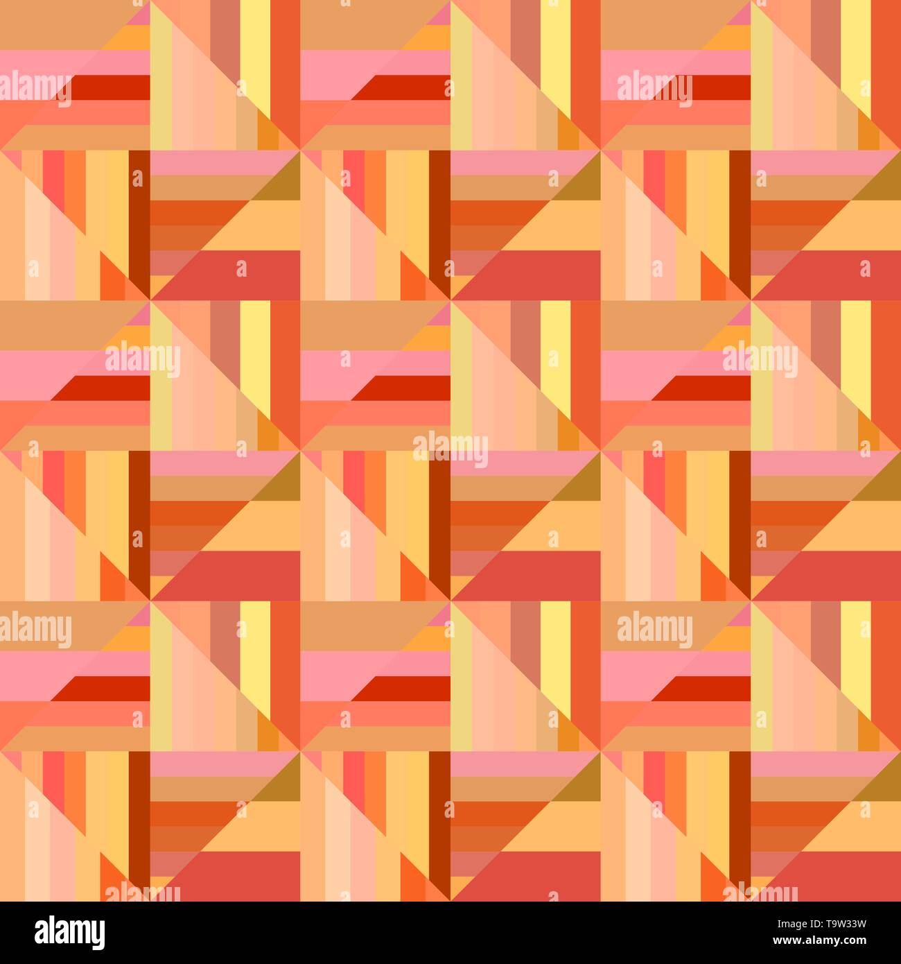 Colorful geometric striped triangle pattern - vector tiled mosaic background Stock Vector
