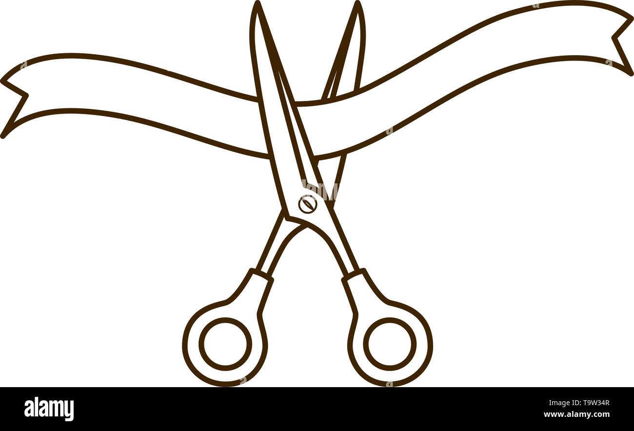 Vector Ribbon Scissors scissors with ribbon on white background Stock Vector Image & Art - Alamy