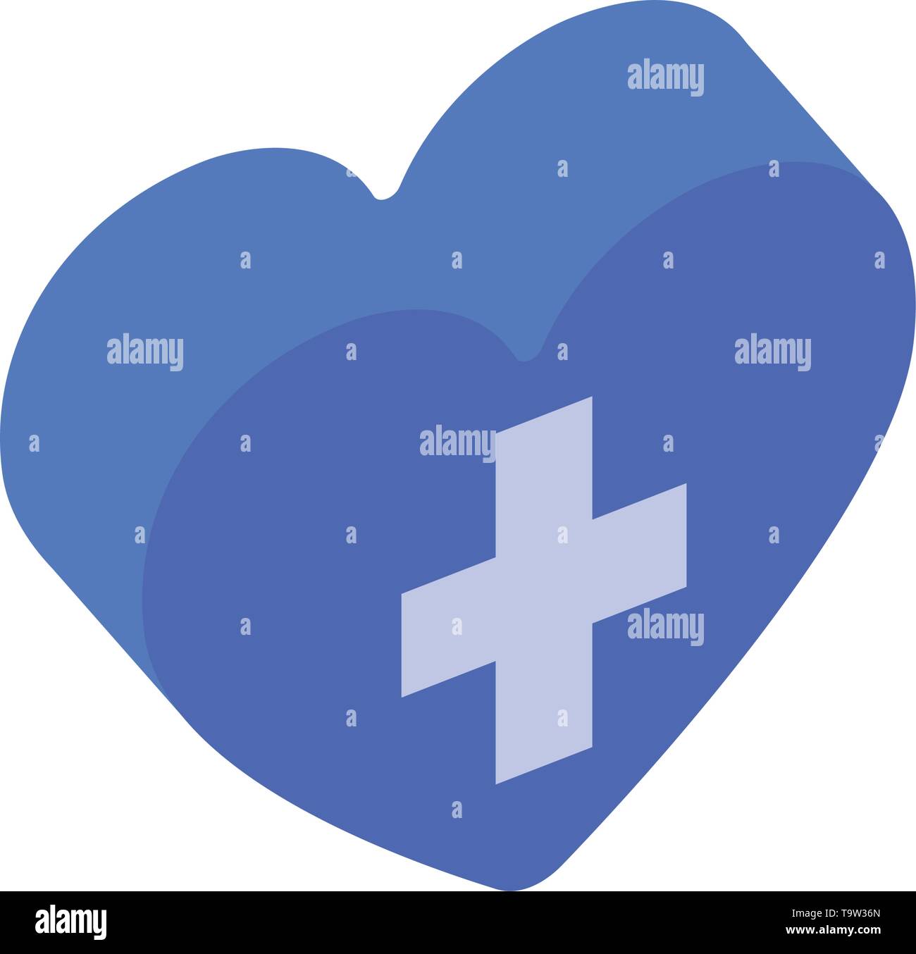 heart isometric with cross isolated icon Stock Vector Image & Art - Alamy
