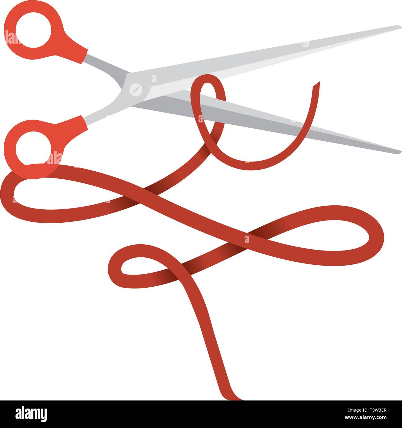 scissors with ribbon on white background Stock Vector Image & Art - Alamy