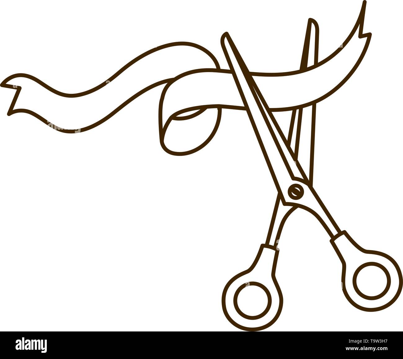 Vector Ribbon Scissors scissors with ribbon on white background Stock Vector Image & Art - Alamy