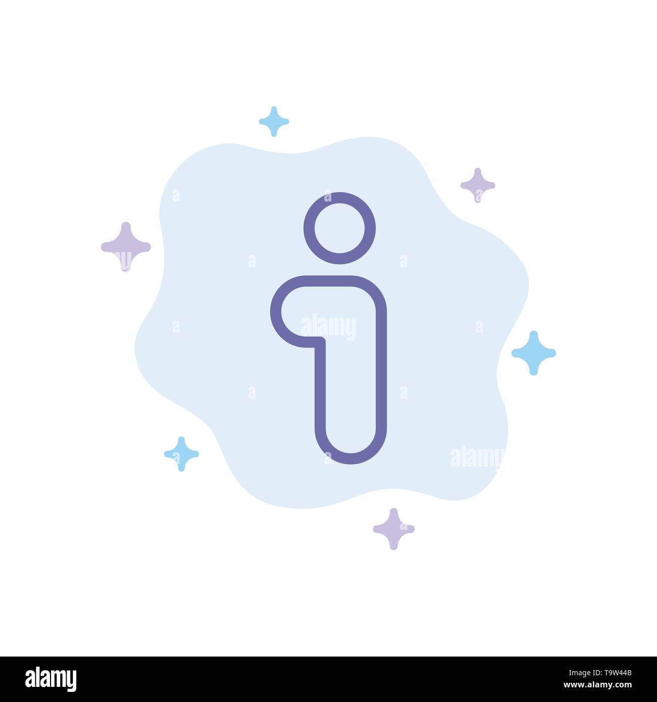 I, Info, Information, Interface Blue Icon on Abstract Cloud Background Stock Vector