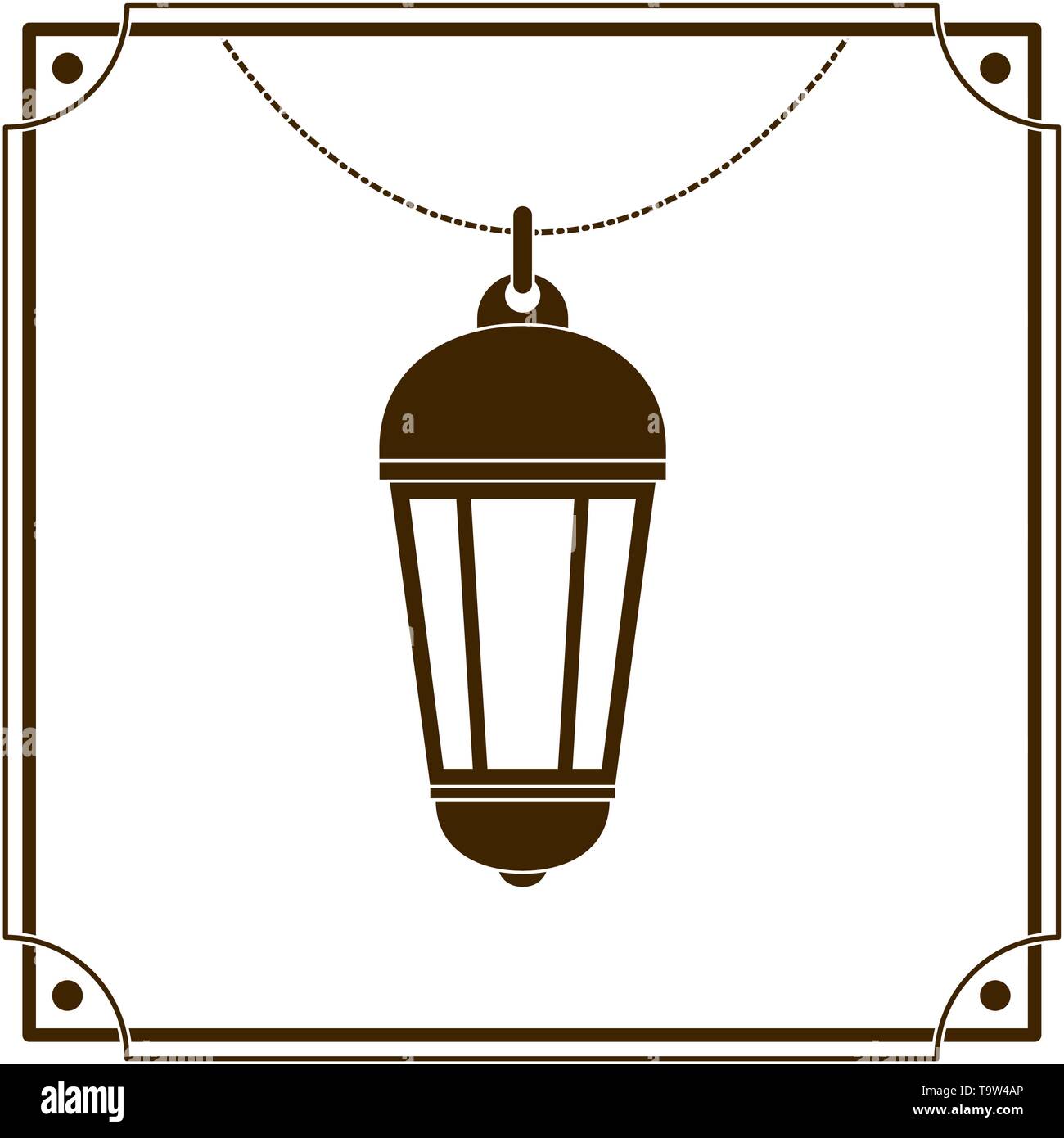 ramadan kareem lantern hanging icon Stock Vector