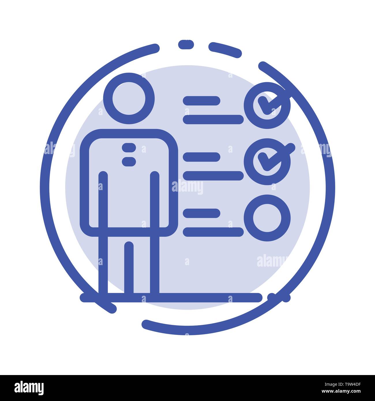Professional Skills, Skills, Jobs kills, Professional Ability Blue Dotted Line Line Icon Stock Vector