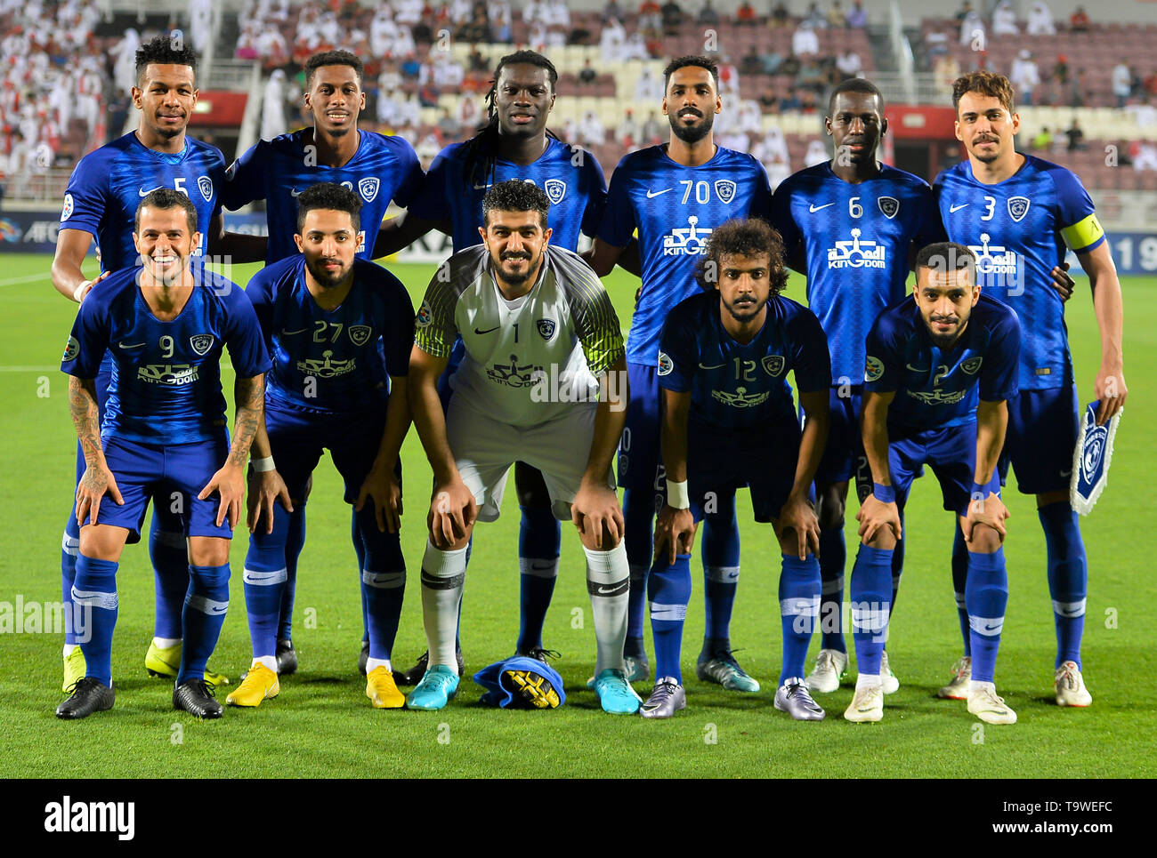 Doha, Capital of Qatar. 20th May, 2019. Al Hilal players pose for a team  photo prior to the AFC Champions League group C soccer match between  Qatar's Al Duhail and Saudi Arabia's