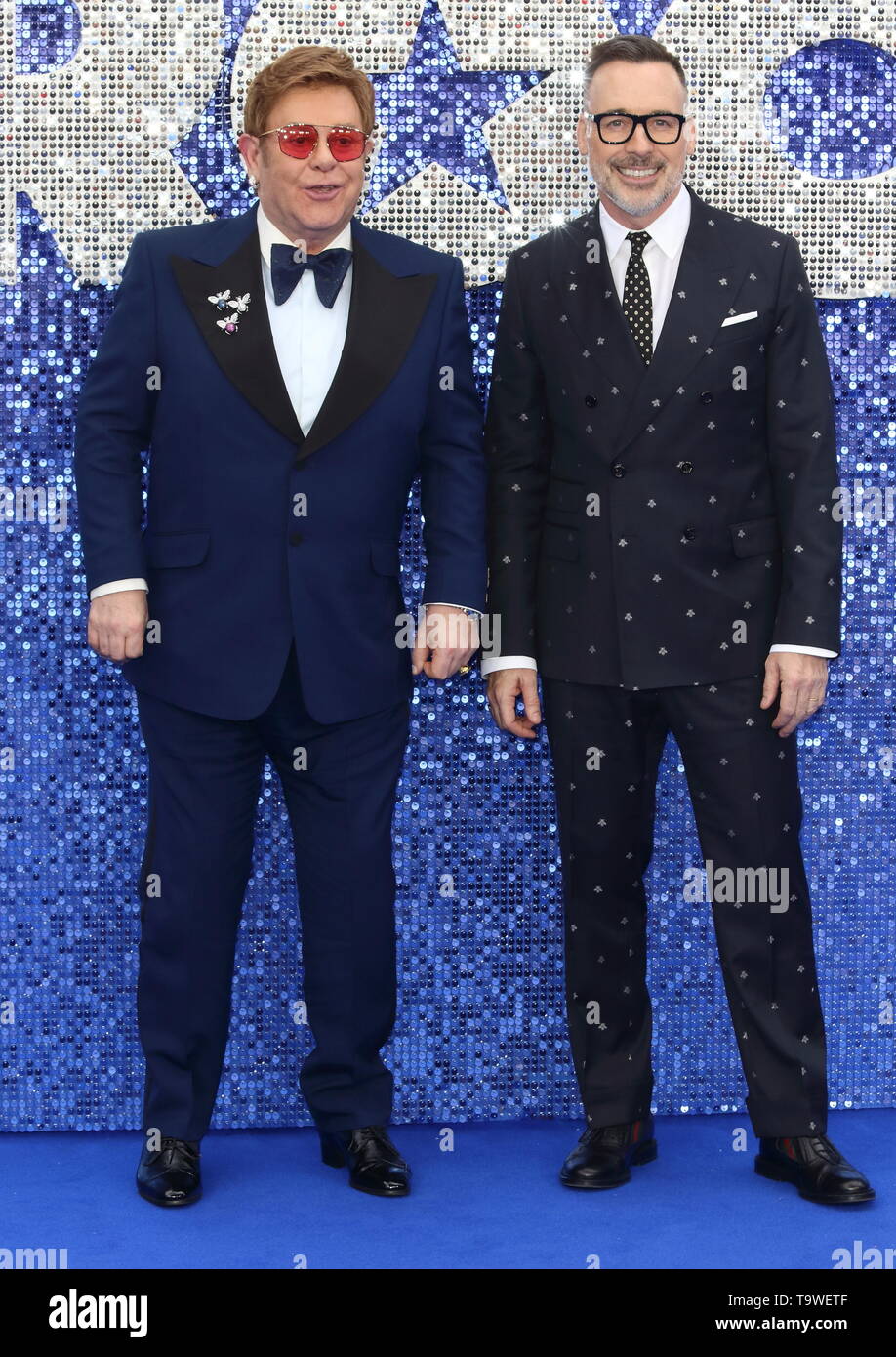 Elton John and David Furnish attend the UK Premiere of Rocketman at the Odeon Luxe Leicester Square Stock Photo Alamy