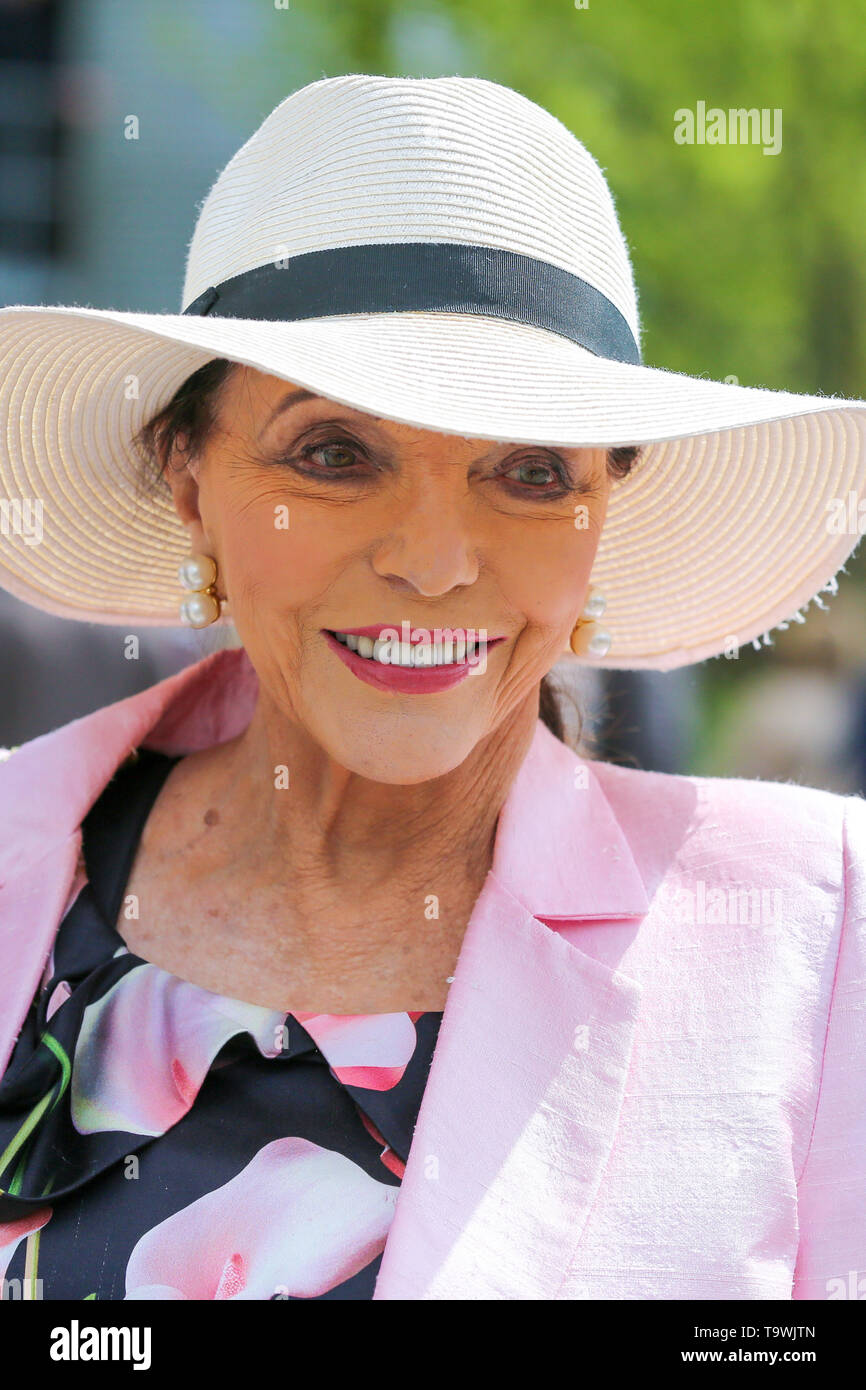 May 20, 2019 - London, United Kingdom - Joan Collins seen during the Chelsea Flower Show..The Royal Horticultural Society Chelsea Flower Show is an annual garden show over five days in the grounds of the Royal Hospital Chelsea in West London. The show is open to the public from 21 May until 25 May 2019. (Credit Image: © Dinendra Haria/SOPA Images via ZUMA Wire) Stock Photo