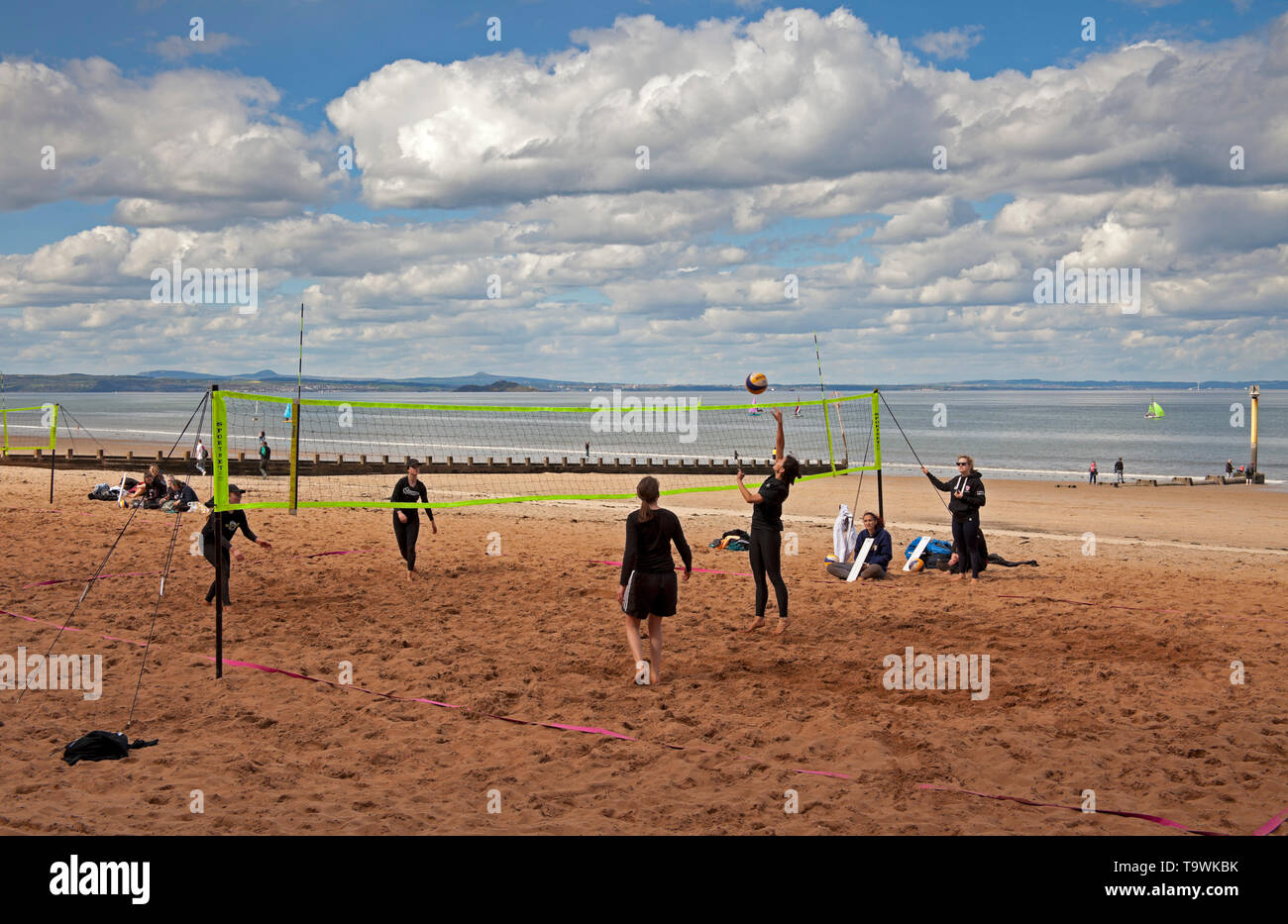 Portobello Beach, volleyball sport, Edinburgh, Scotland, UK Stock Photo Alamy