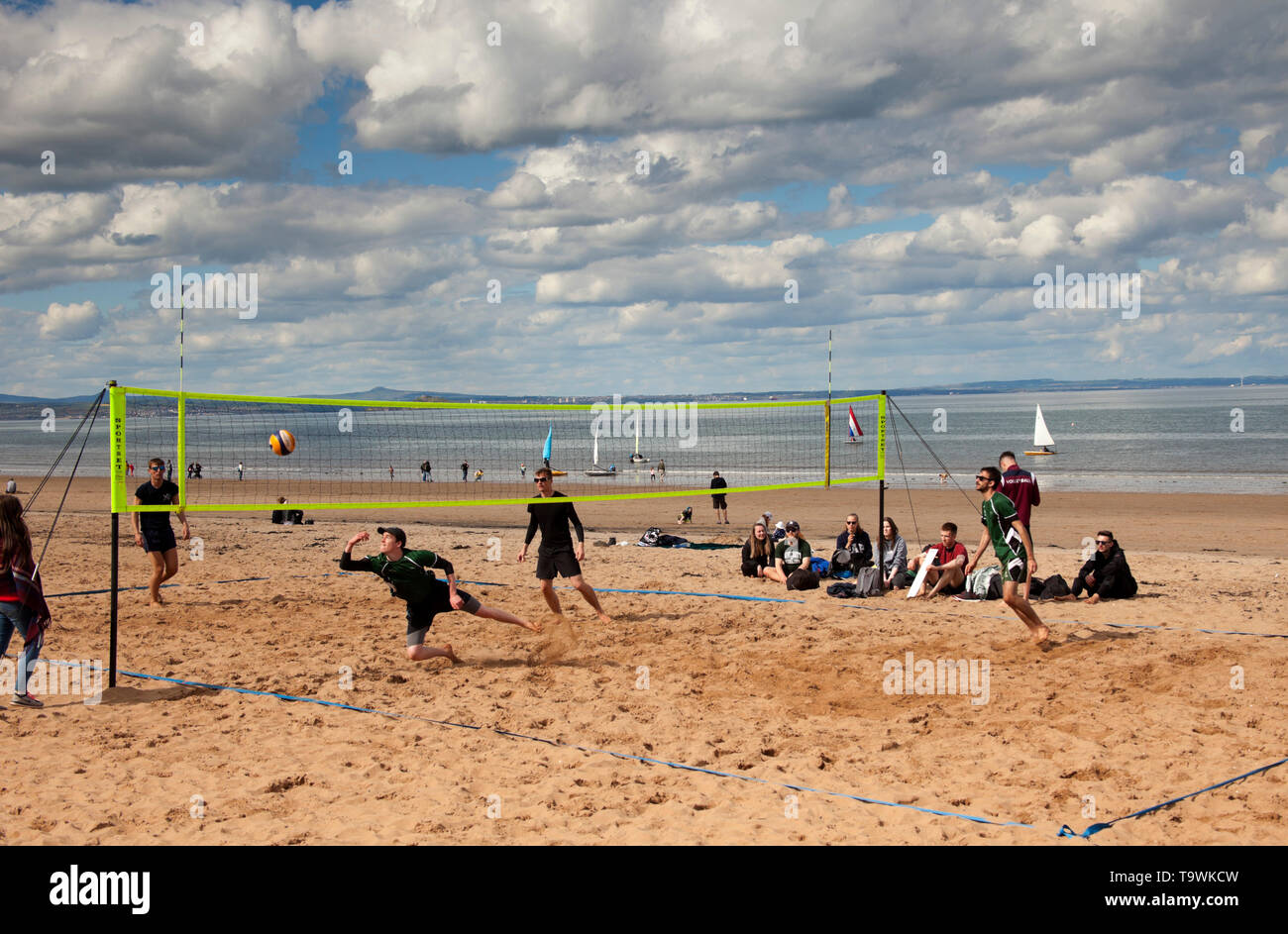 Portobello Beach, volleyball sport, Edinburgh, Scotland, UK Stock Photo Alamy