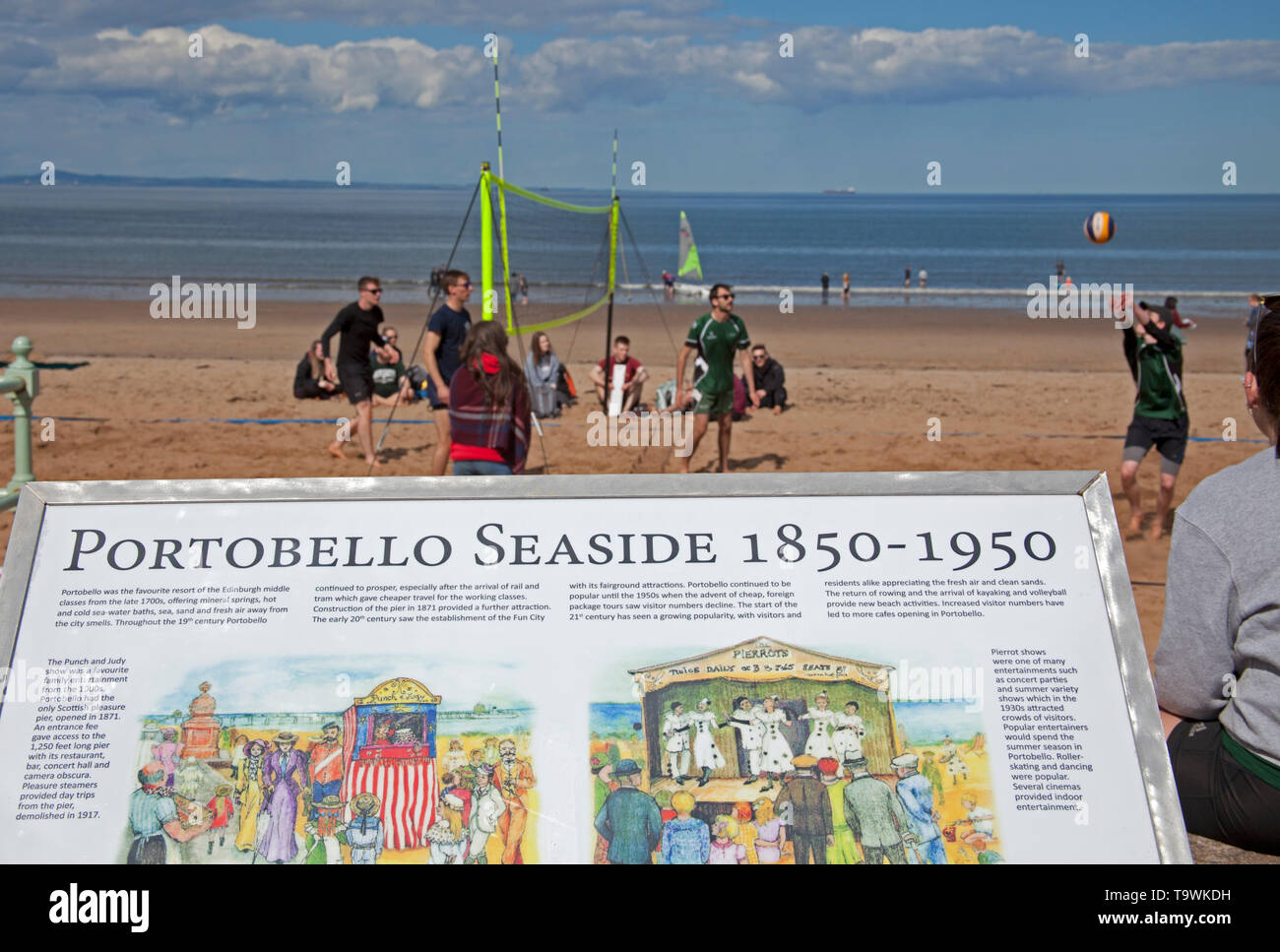 Portobello Beach, volleyball sport, Edinburgh, Scotland, UK Stock Photo