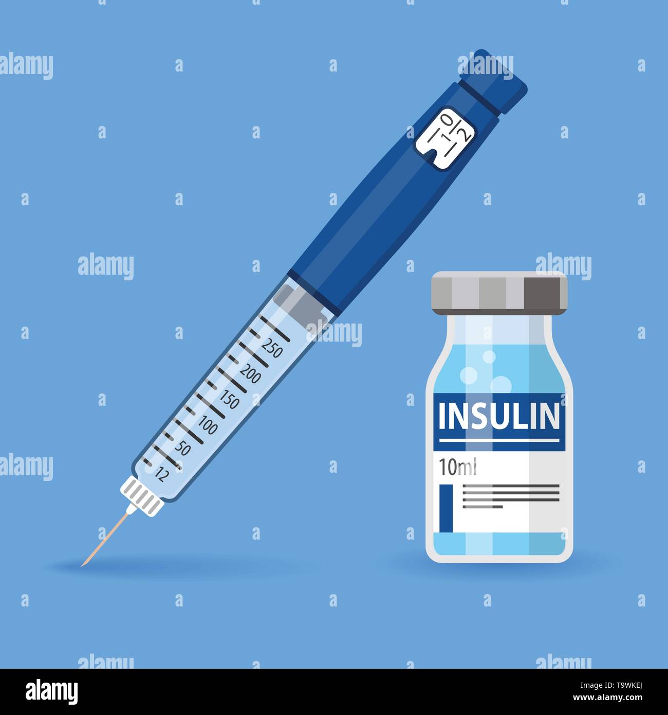 Diabetes Insulin Pen Syringe and Vial Stock Vector Image & Art Alamy