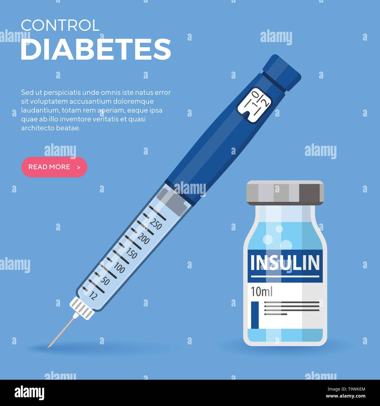 Diabetes Insulin Pen Syringe and Vial Stock Vector Image & Art Alamy