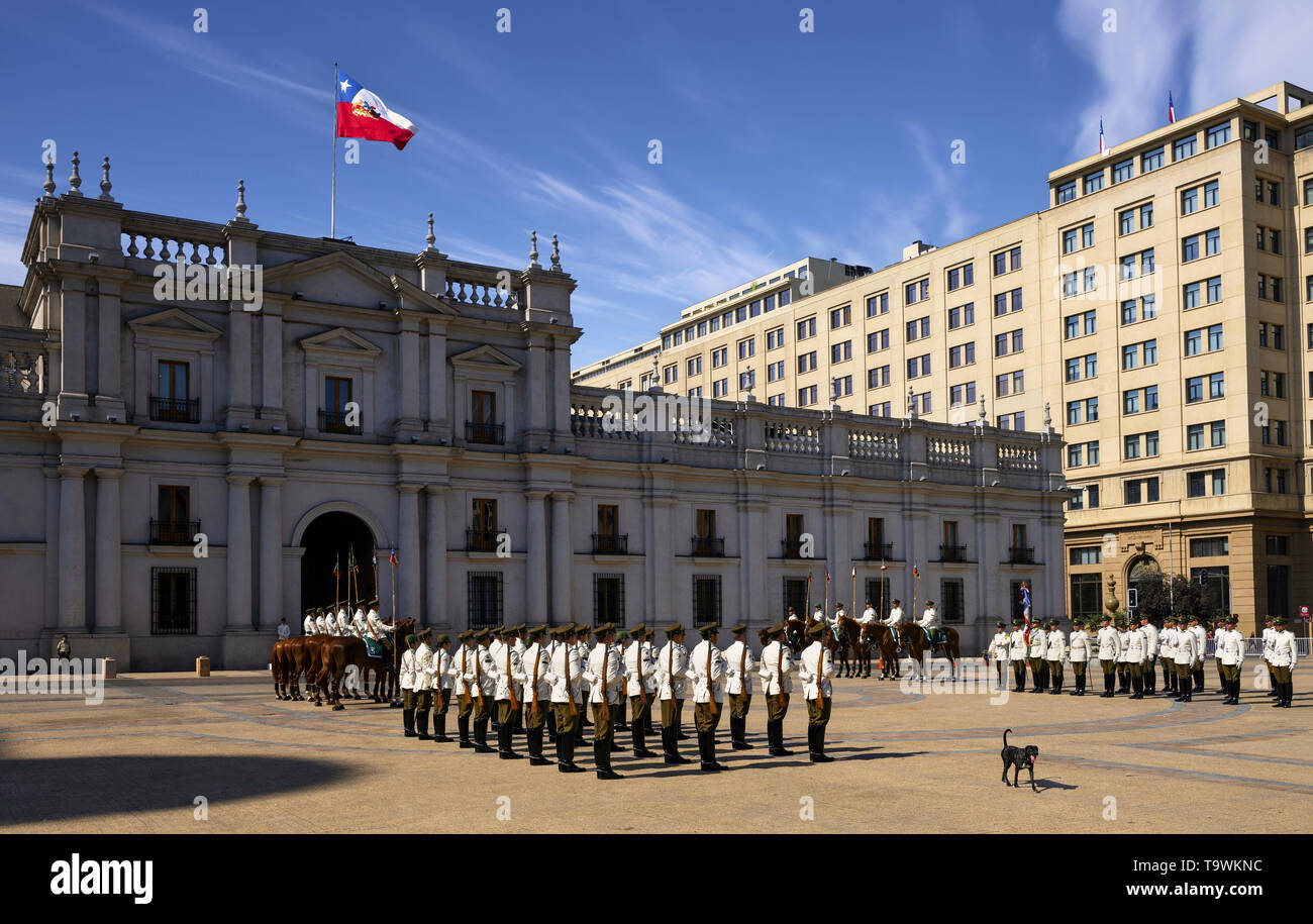 Presidential palace La Moneda in Santiago de Chile Stock Photo - Alamy