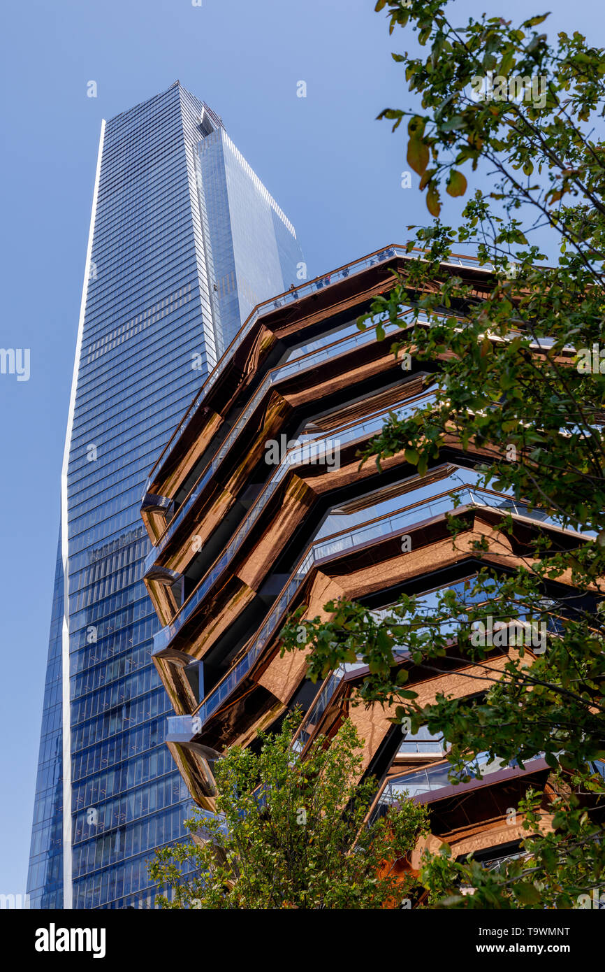 The Vessel and Number Thirty Hudson Yards, New York, New York, USA. Stock Photo
