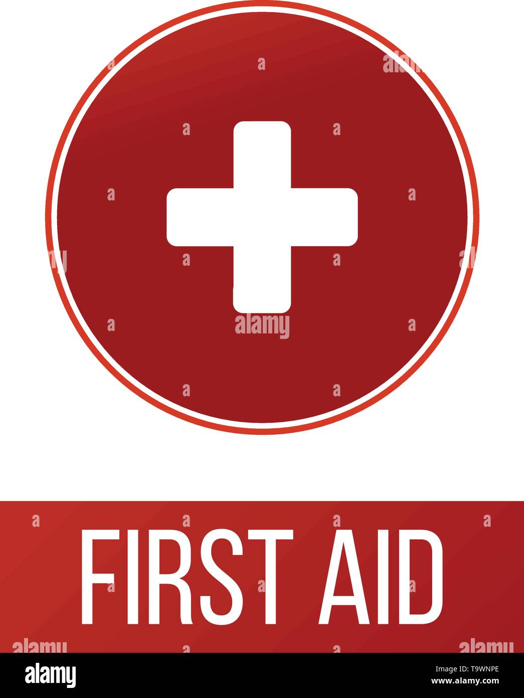 First aid medical sign in circle, flat vector icon for apps, website