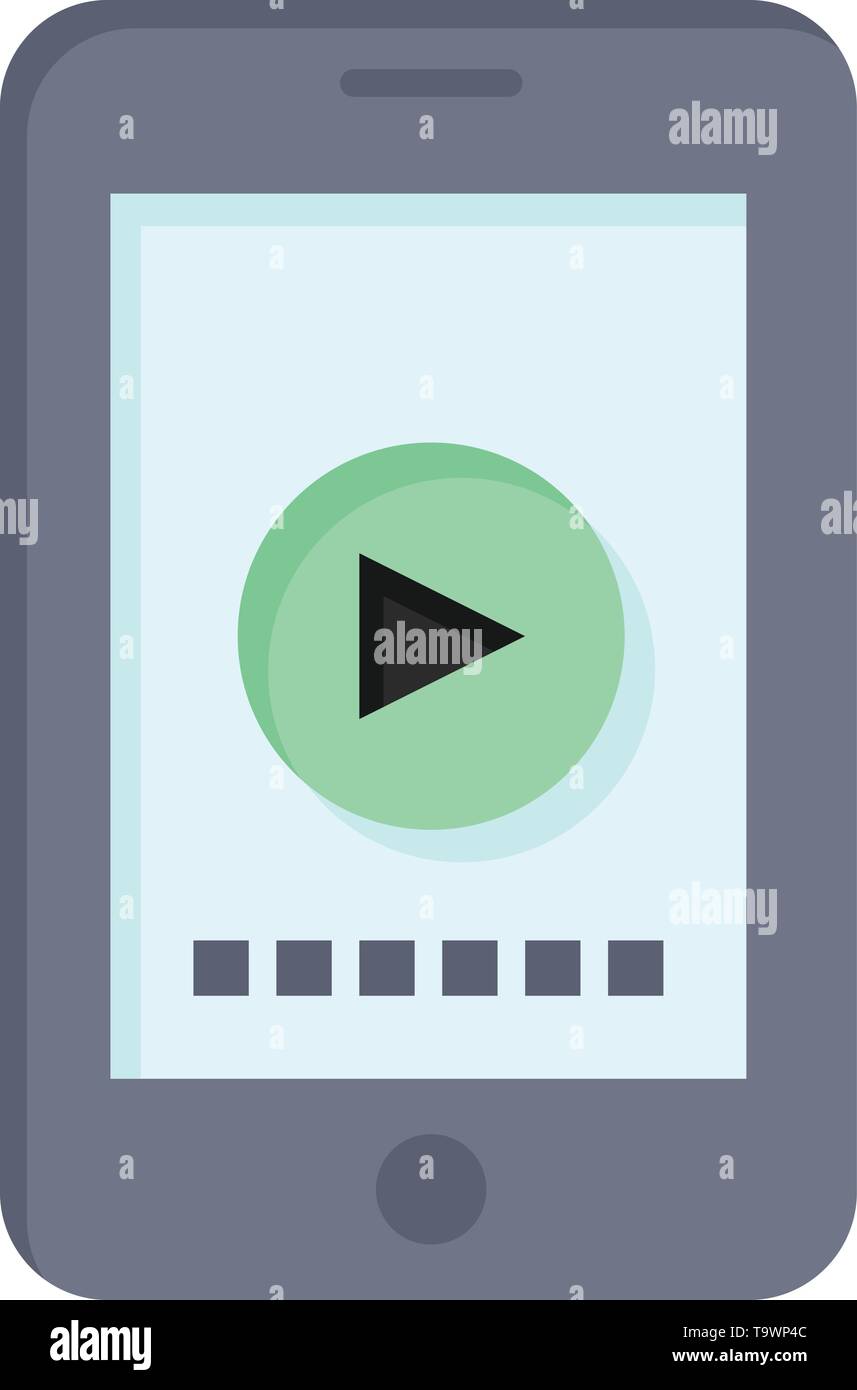Phone Cell Play Video Flat Color Icon Vector Icon Banner
