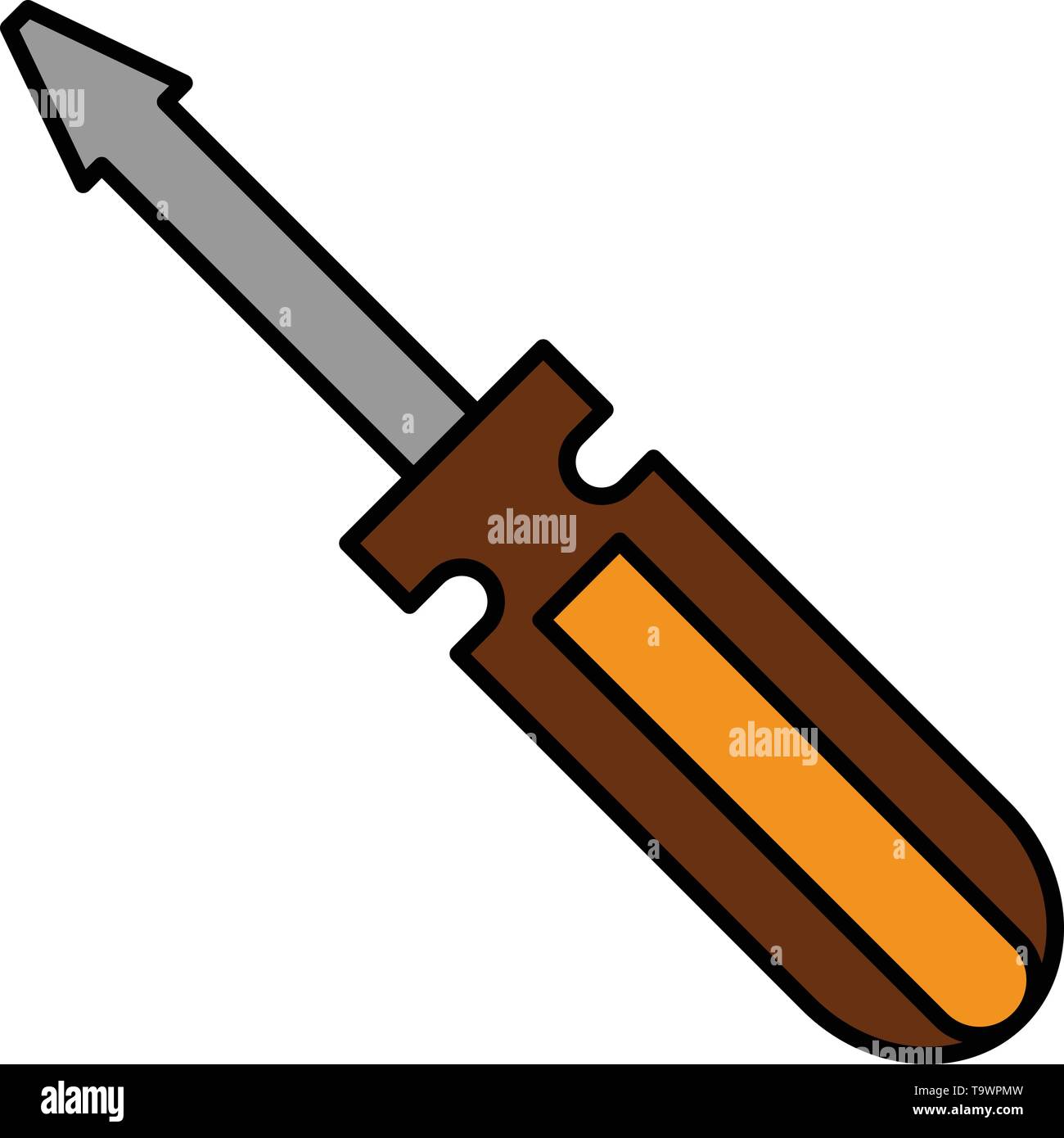 Screw Driver Tool Repair Tools Flat Color Icon Vector Icon