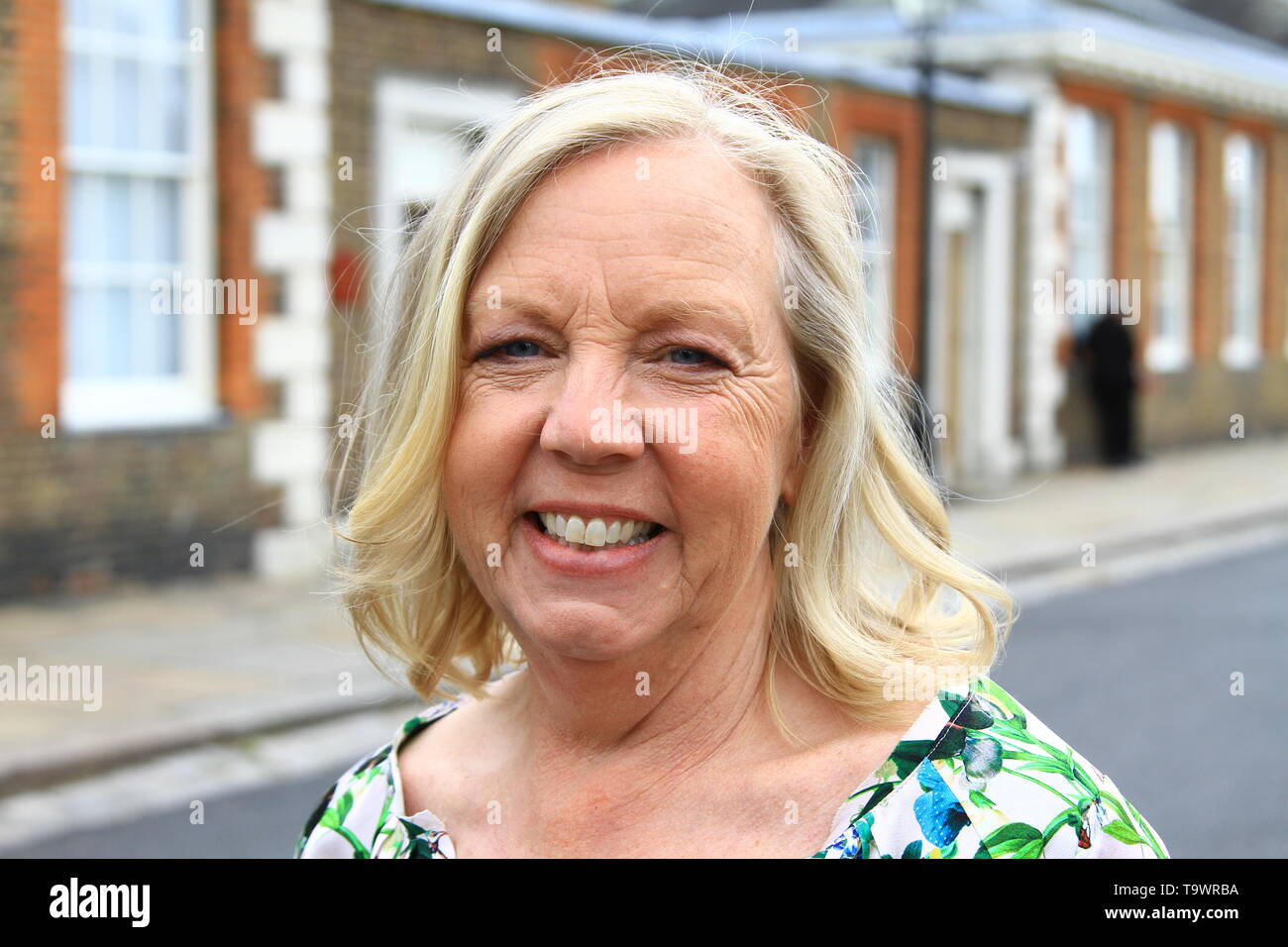 Deborah Meaden attended the RHS Chelsea flower show on 20th May 2019. Dragon on Dragon's Den programme. Business woman. Russell Moore portfolio page. Stock Photo