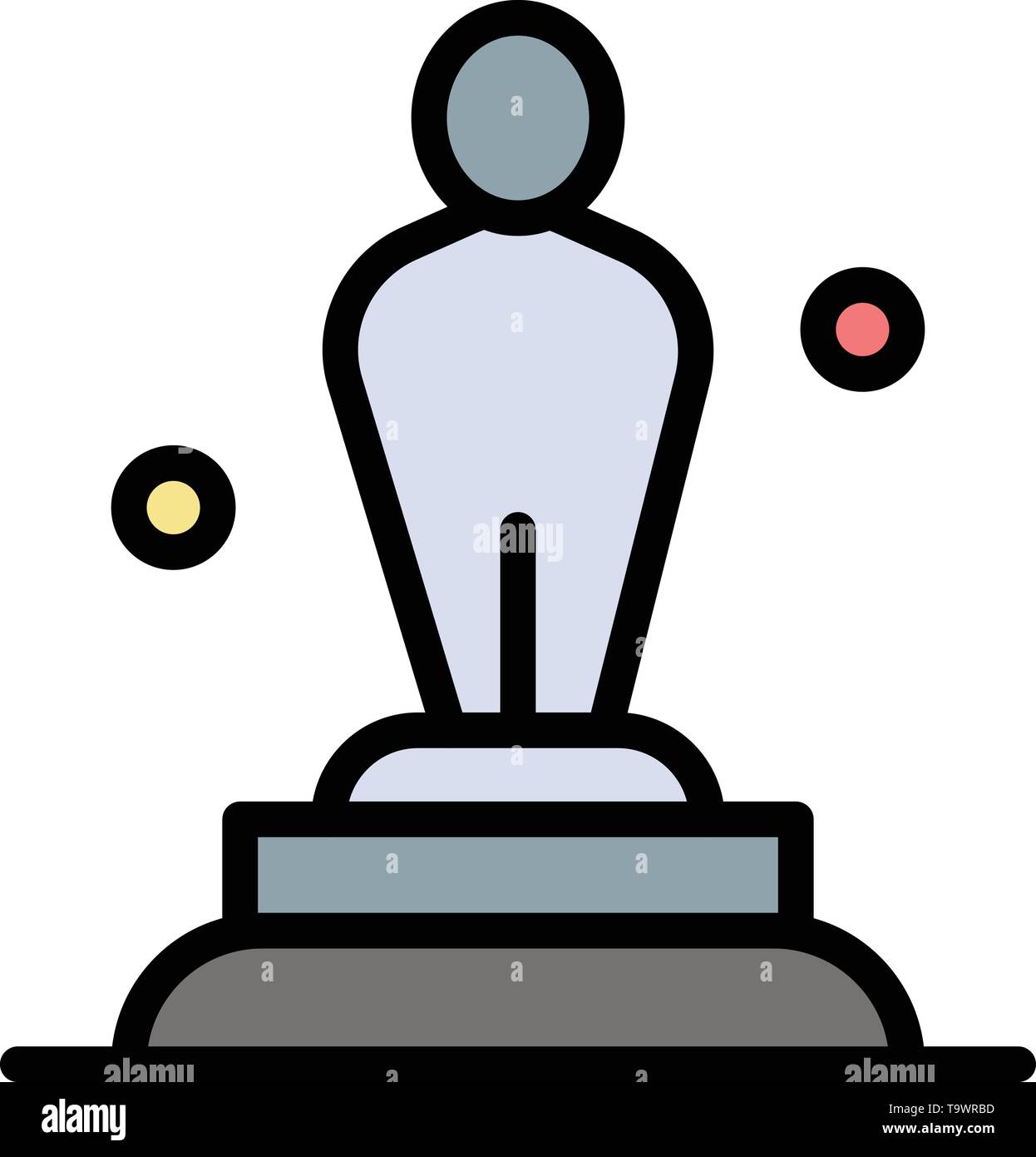 Academy, Award, Oscar, Statue, Trophy  Flat Color Icon. Vector icon banner Template Stock Vector